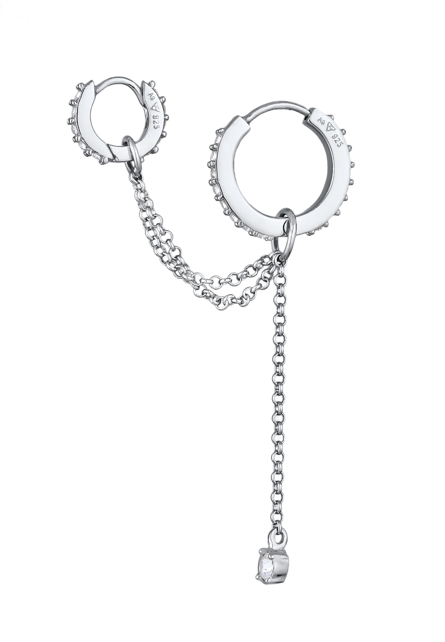 Elli Ohrklemme »Ohrringe Creolen Glas Kristalle 925 Sterling Silber (1tlg.)«