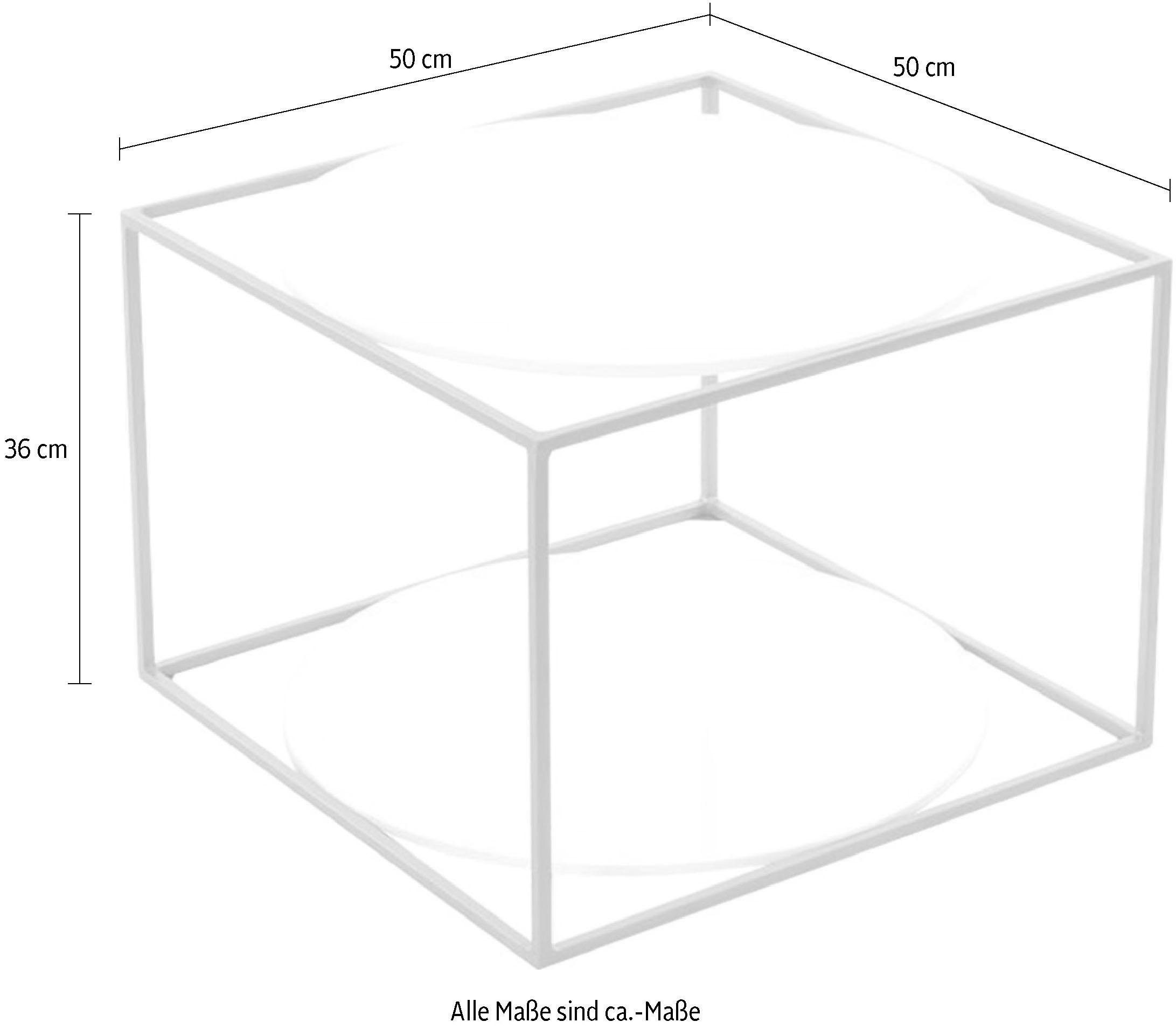 Kayoom Beistelltisch »Cody 110, Beistelltisch in Würfelform, offenes, modernes Design«, (1 St.), moderne Kubusform mit runden Ablageflächen aus Glas