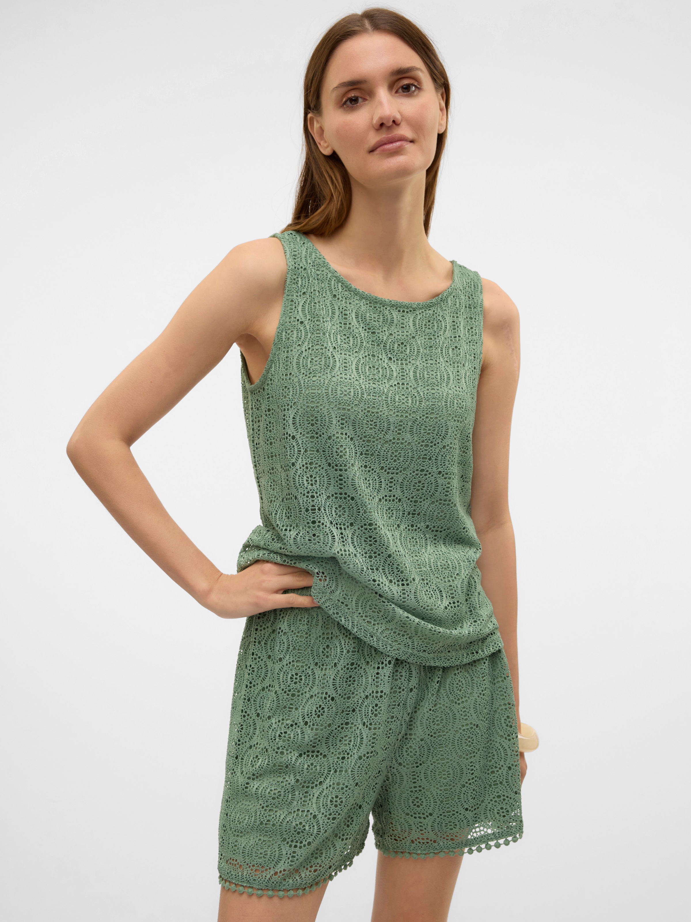Vero Moda Spitzentop »VMMAYA TANK TOP JRS VO« Materialmix, regular fit