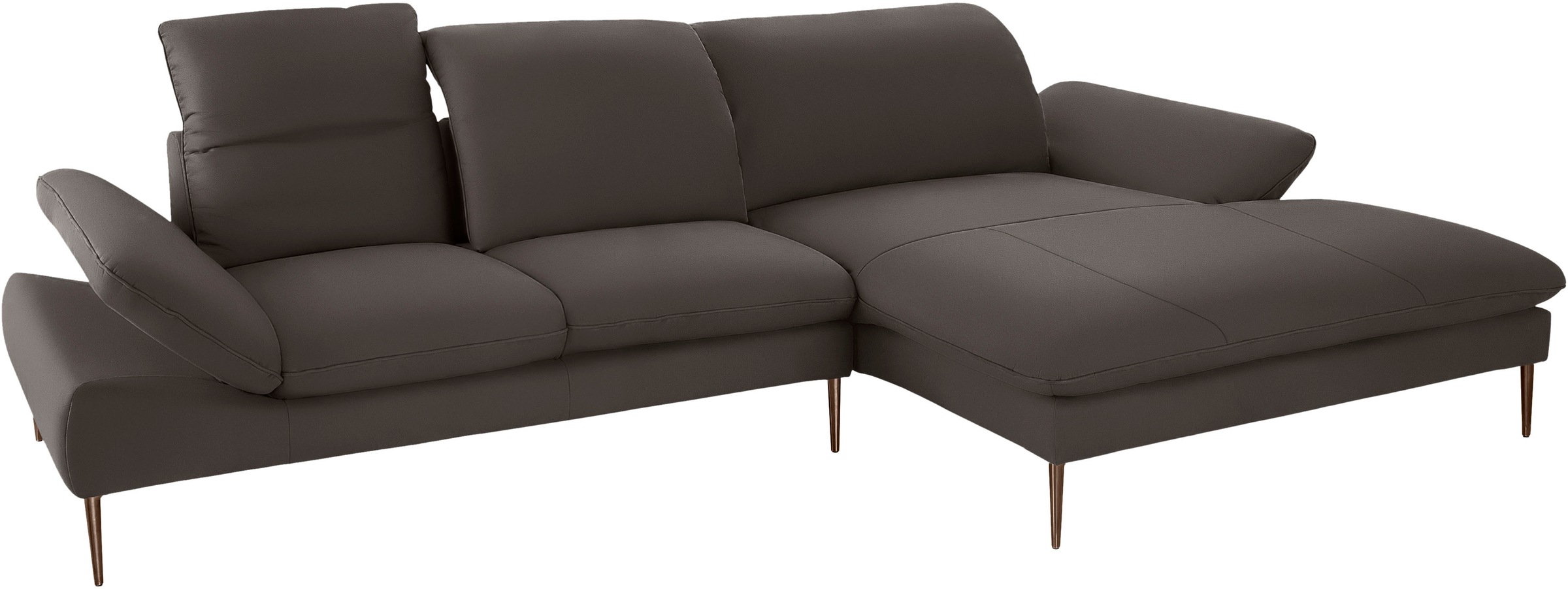 W.SCHILLIG Ecksofa »enjoy&MORE, Designsofa, bequem, elegant und zeitlos, L-Form«, Sitztiefenverstellung, Füße bronze pulverbeschichtet, Breite 340 cm