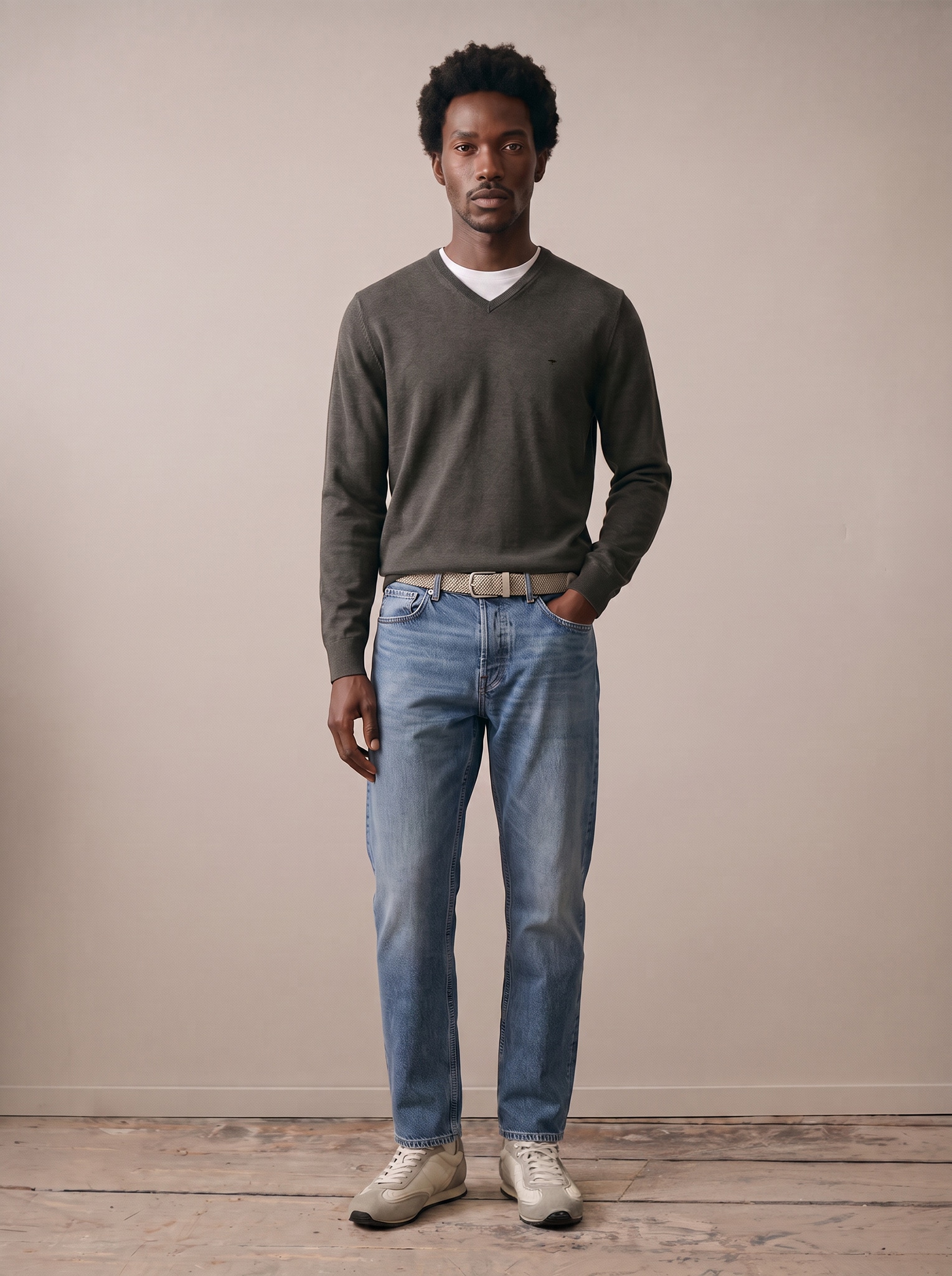 FYNCH-HATTON Strickpullover mit V-Ausschnitt