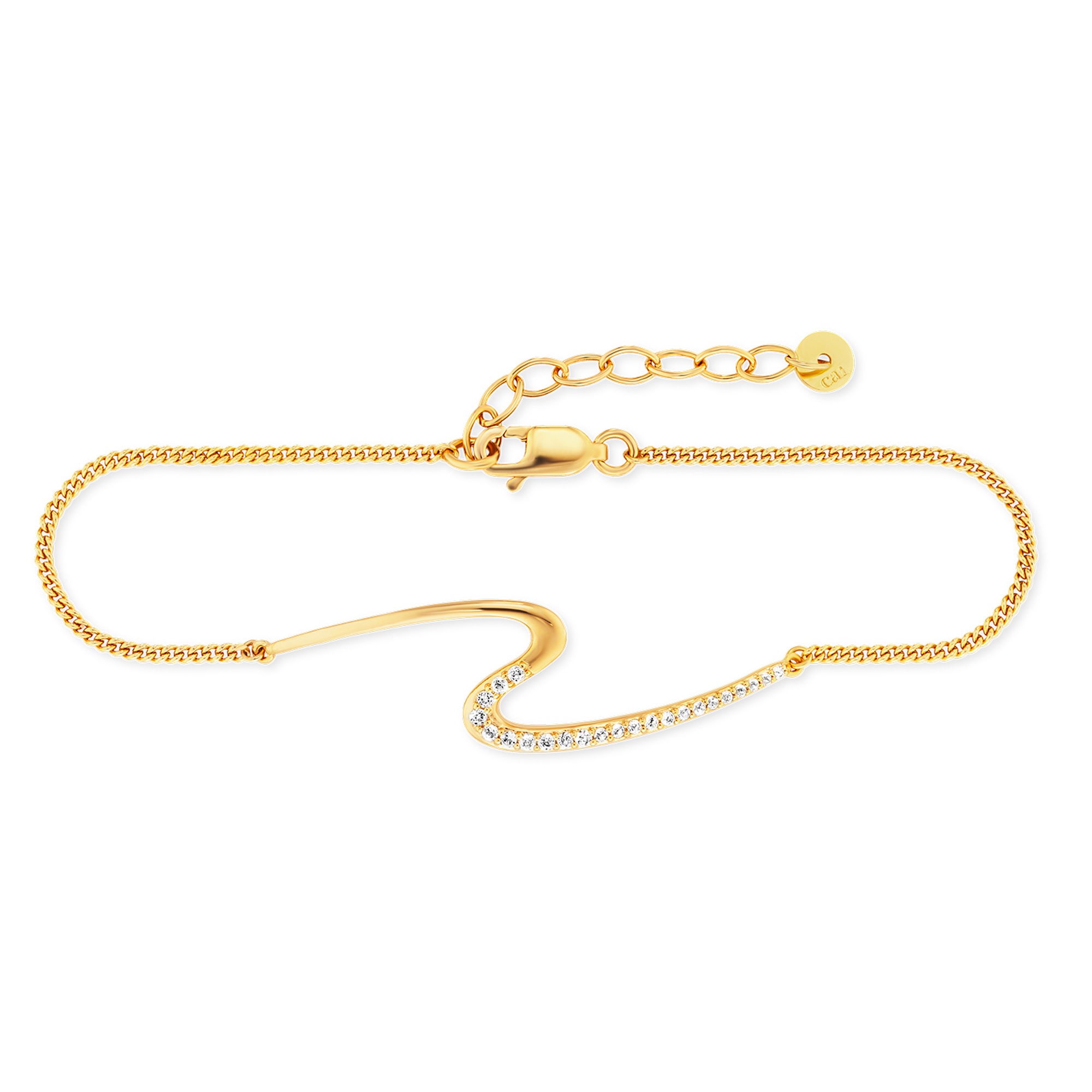 CAÏ Armband »925/- Sterling Silber vergoldet Topas«, Panzerkette