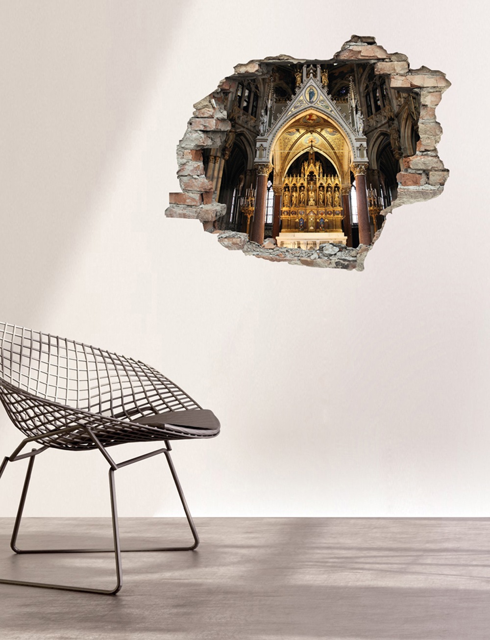 queence Wandtattoo »Altar«, (1 St.), Wandsticker, Wandbild, selbstklebend, 3D, Wanddurchbruch