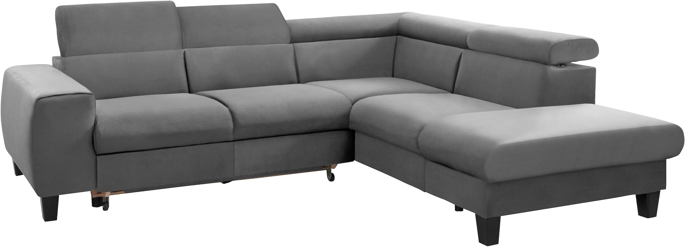 COTTA Polstergarnitur »Morven L-Form«, (Set), Set bestehend aus: Ecksofa mit Kopfteilverstellung & Hocker