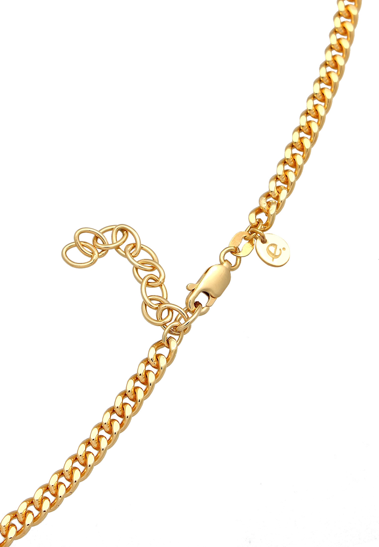Elli Premium Choker »Halskette Granat Panzerkette Klassisch 925 Silber Vergoldet«
