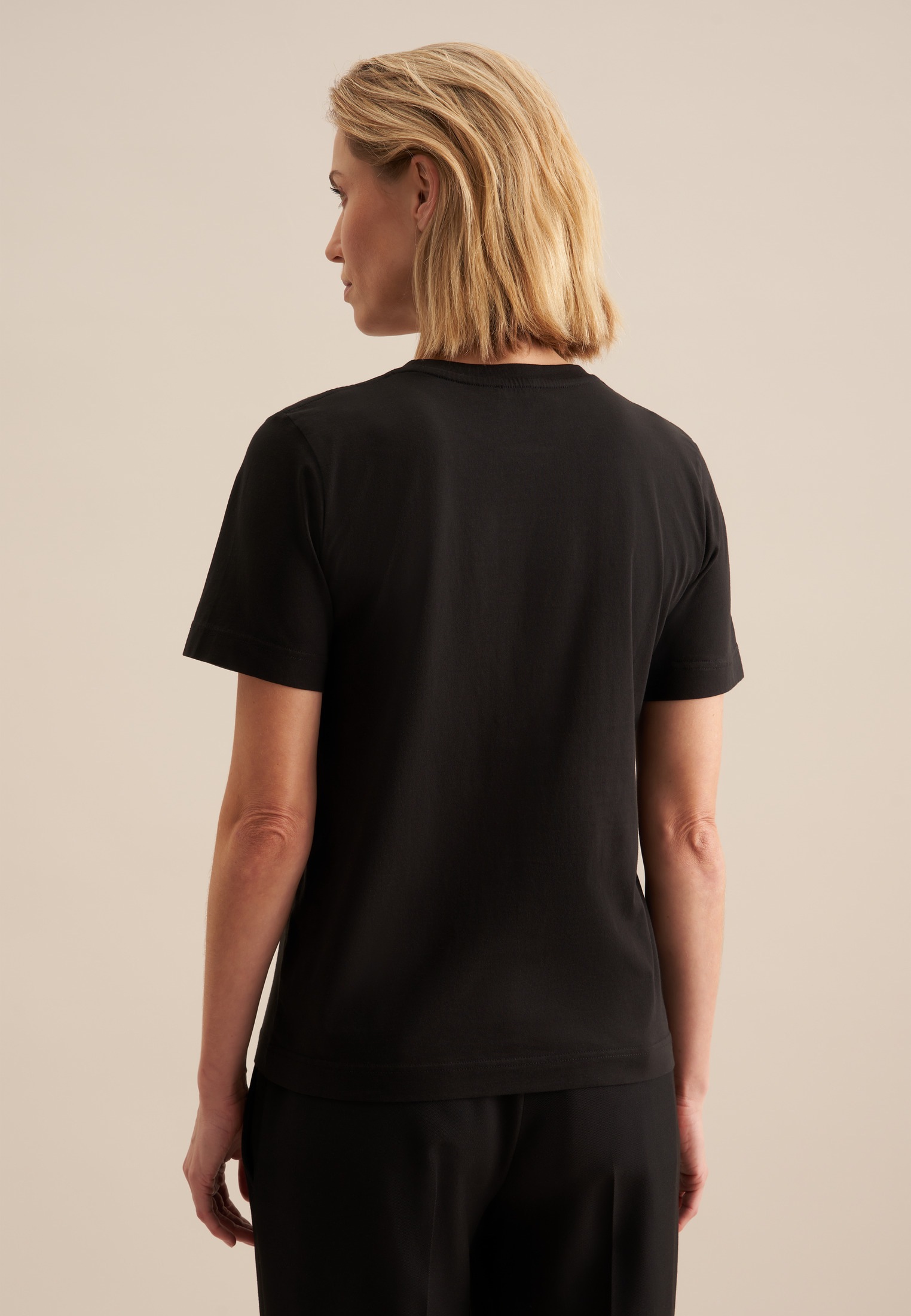 seidensticker T-Shirt »Schwarze Rose«, Kurzarm Rundhals Uni