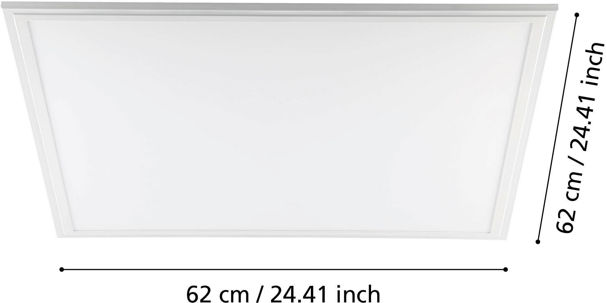 EGLO Rasterleuchte »Salobrena 1 Einbaulampe, Deckenlampe, Aluminium und Kunststoff, Lampe« LED-Modul 1 Stk. Neutralweiß Deckenlampe 62cm, Wohnzimmerlampe, LED Deckenleuchte, Bürolampe, Weiß