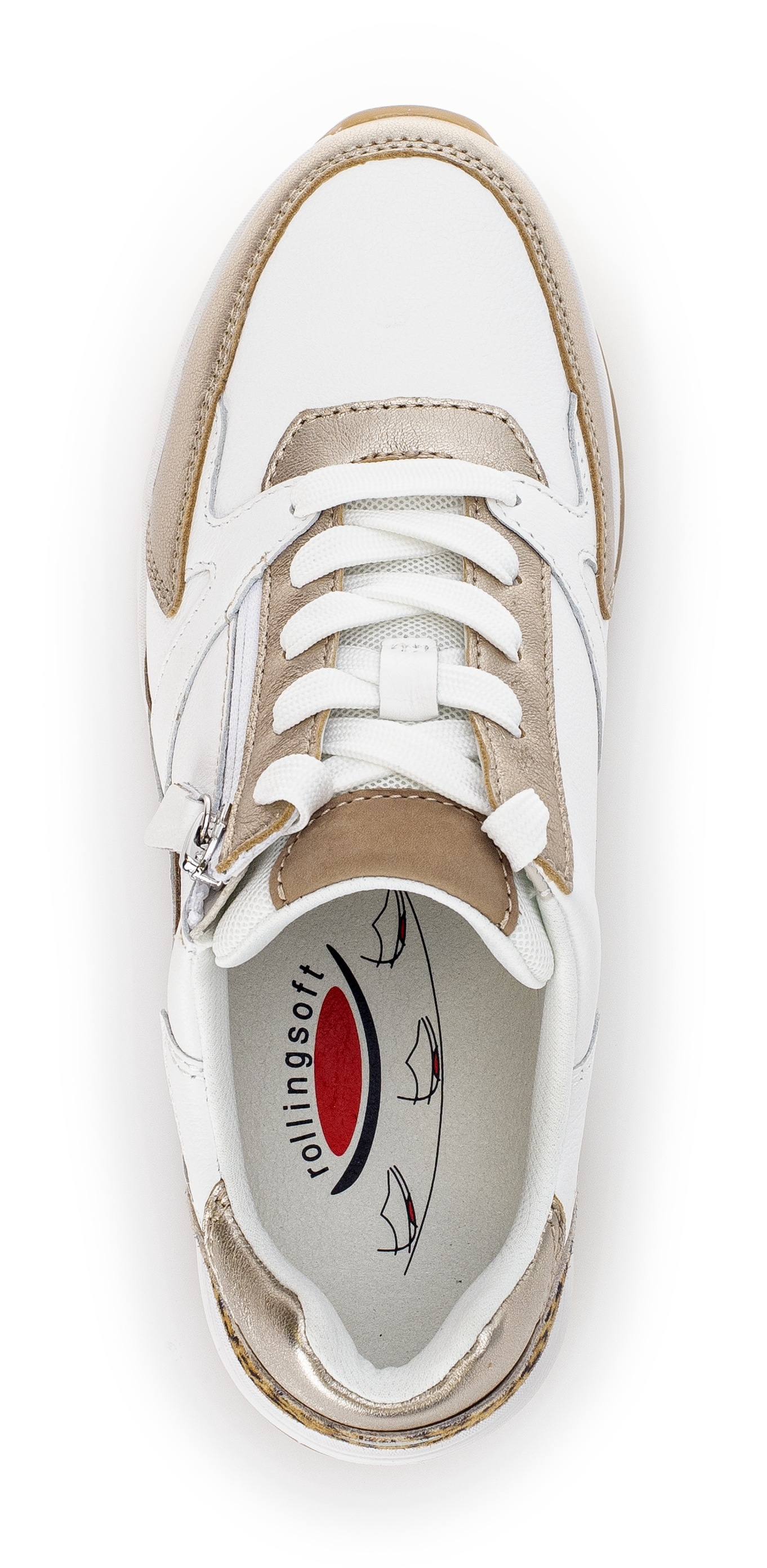 rollingsoft Keilsneaker  , Freizeitschuh, Halbschuh, Schnürschuh mit Kontrastbesätzen