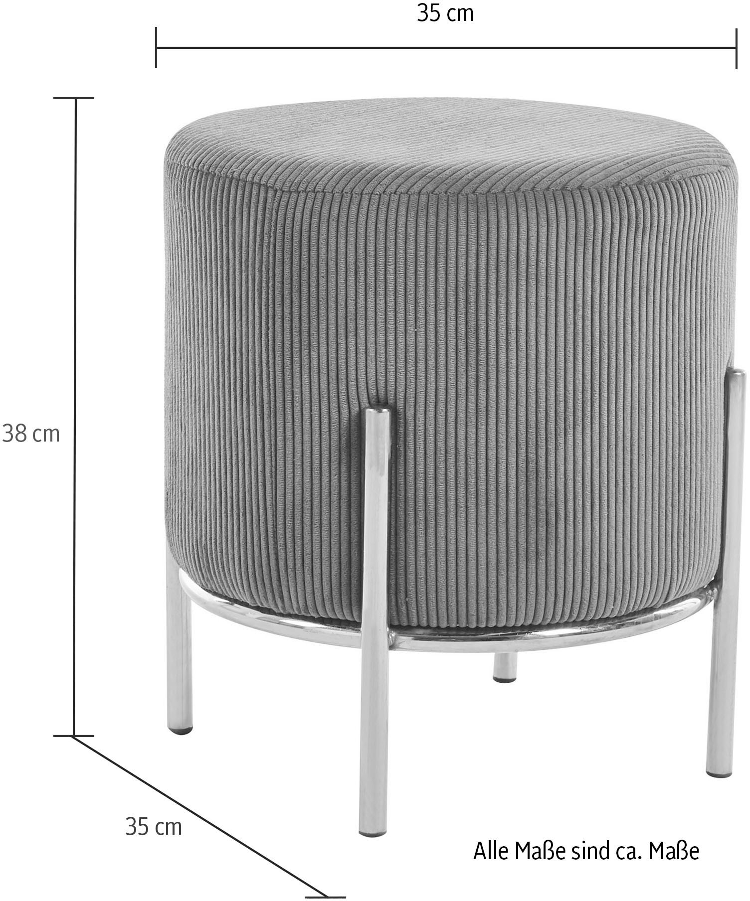 SalesFever Polsterhocker, mit Design-Gestell aus schwarzem Metall