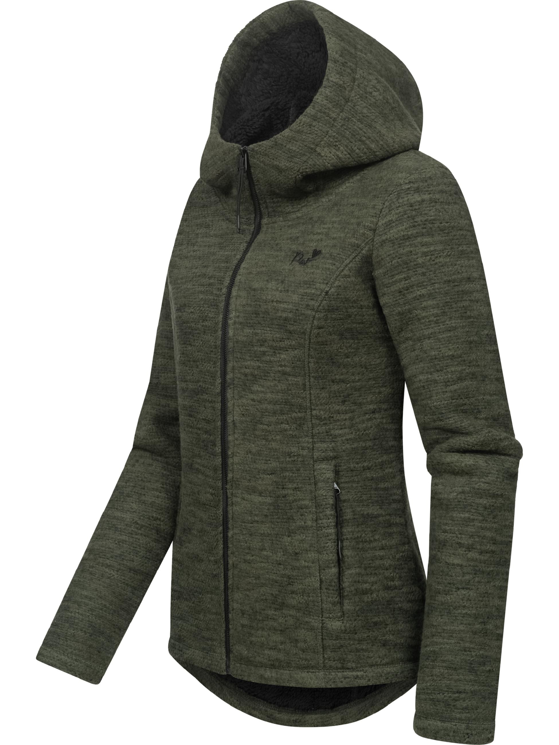 Ragwear Sweatjacke »Kapuzenstrickjacke Lyshka Melange«, Kuschelige Kapuzenjacke in Strick-Optik