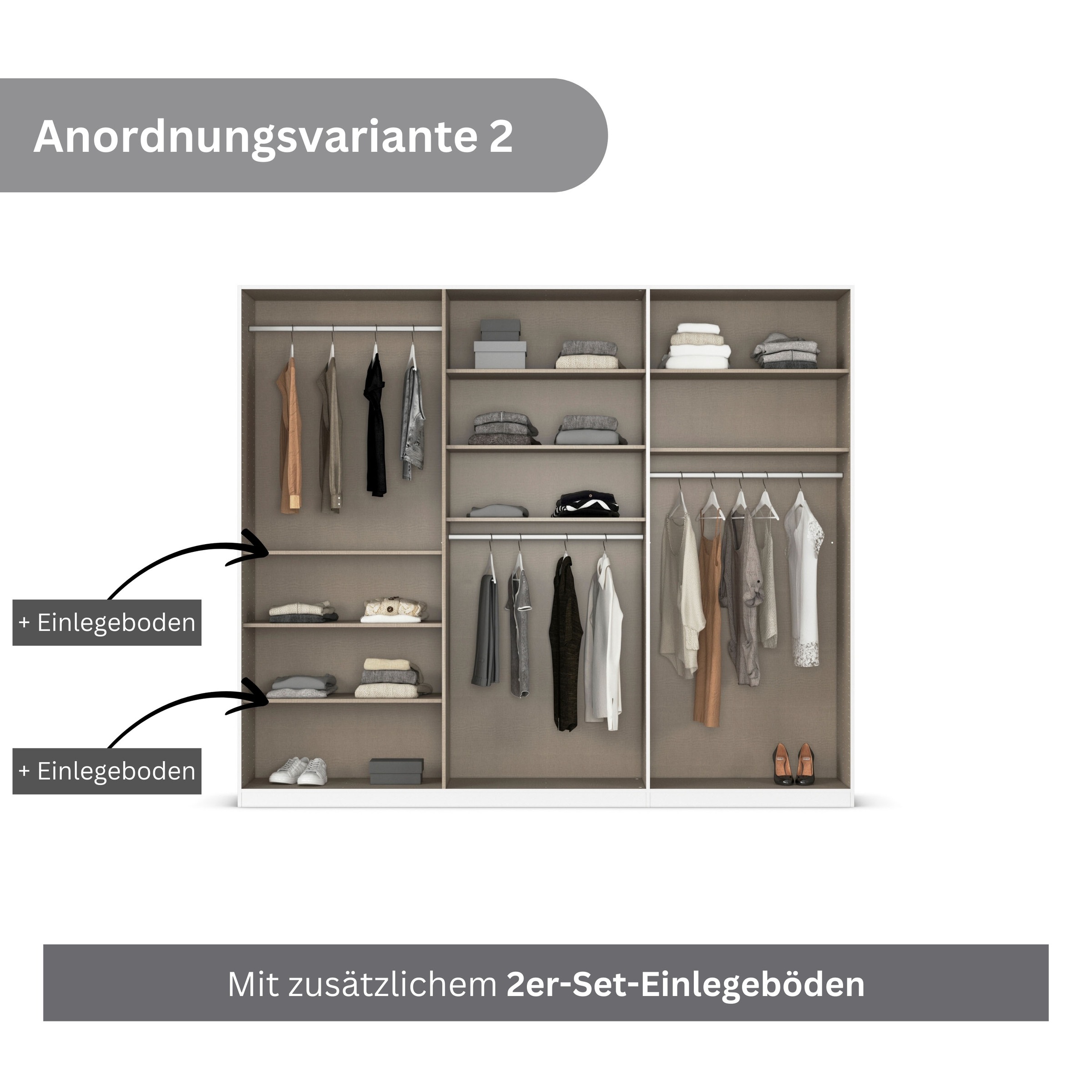 rauch Drehtürenschrank »Kleiderschrank Kleiderschränke Schrank Garderobe AGORDO mit Glasfront«, (in zwei Griff-Farben, Breiten 91-360 cm), durchdachte Innenausstattung, in 7 Breiten und 2 Höhen MADE IN GERMANY