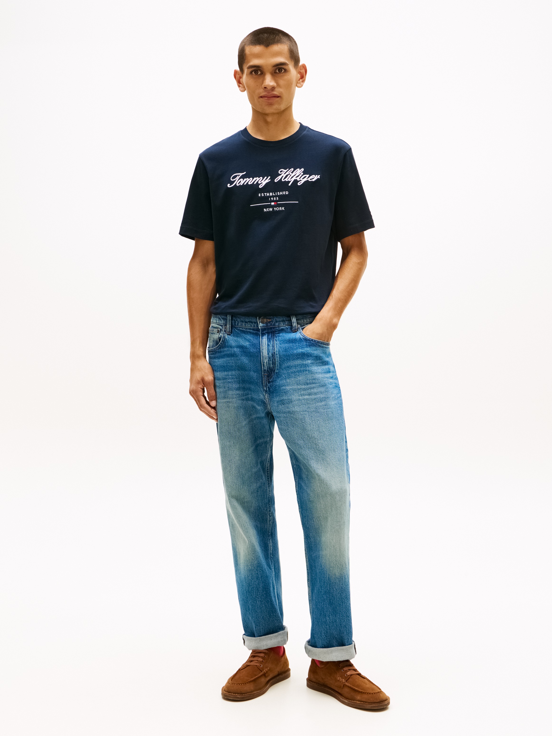 Tommy Hilfiger »SCRIPT LOGO TEE« mit aufgesticktem Logo