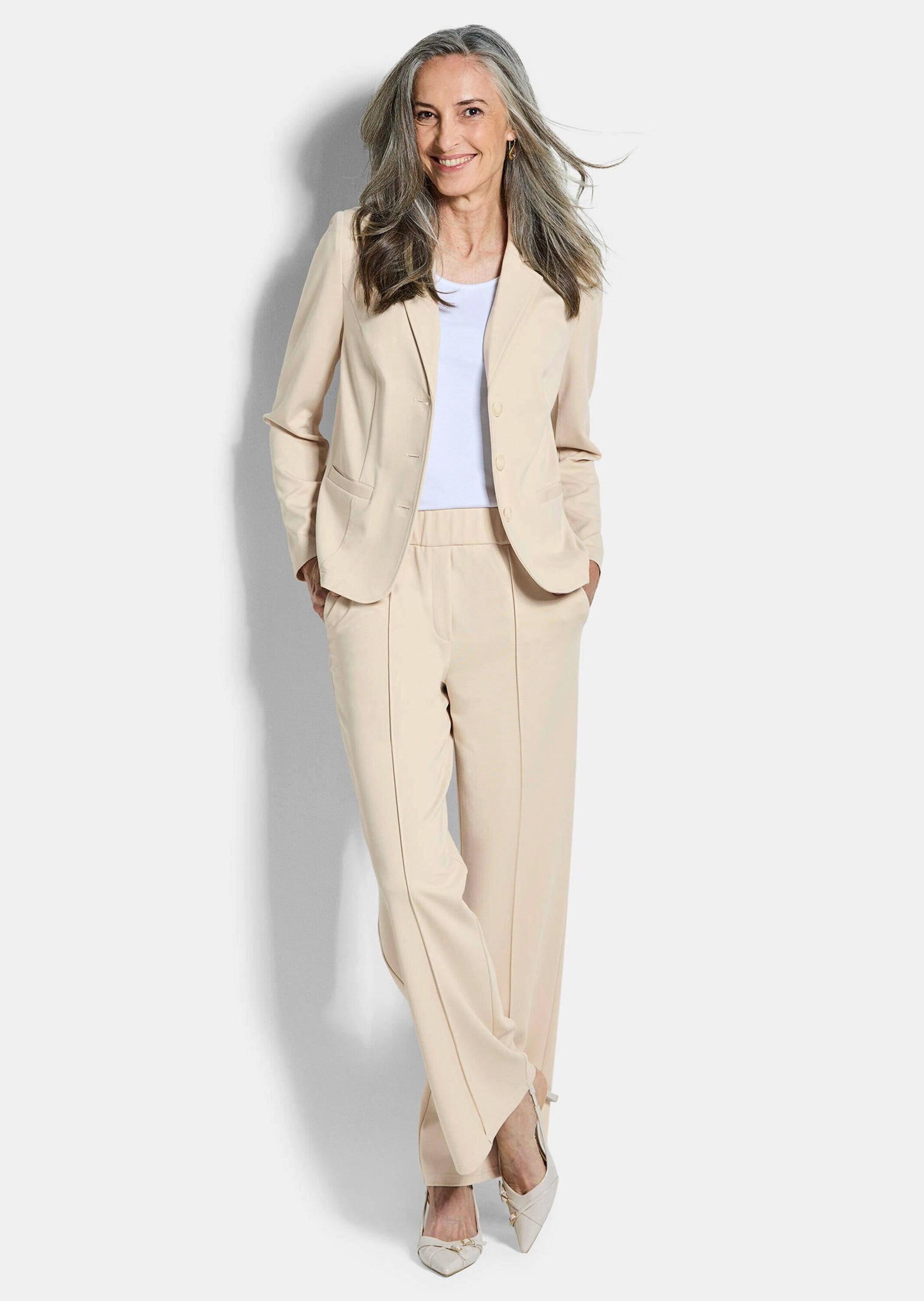 GOLDNER Jackenblazer »Kurzgröße Viskoseblazer mit Reverskragen« stretchbequeme Jerseyqualität