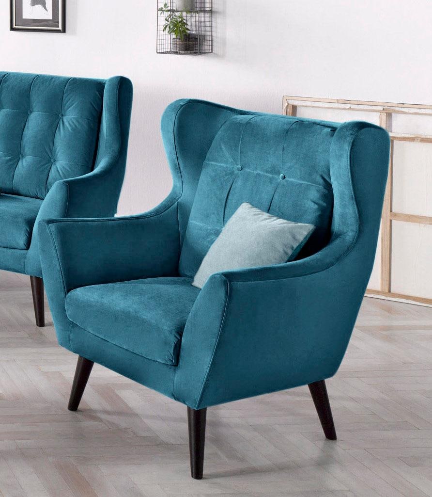 andas Ohrensessel »Hemmink, Sessel, Loungesessel« mit Knopfheftung