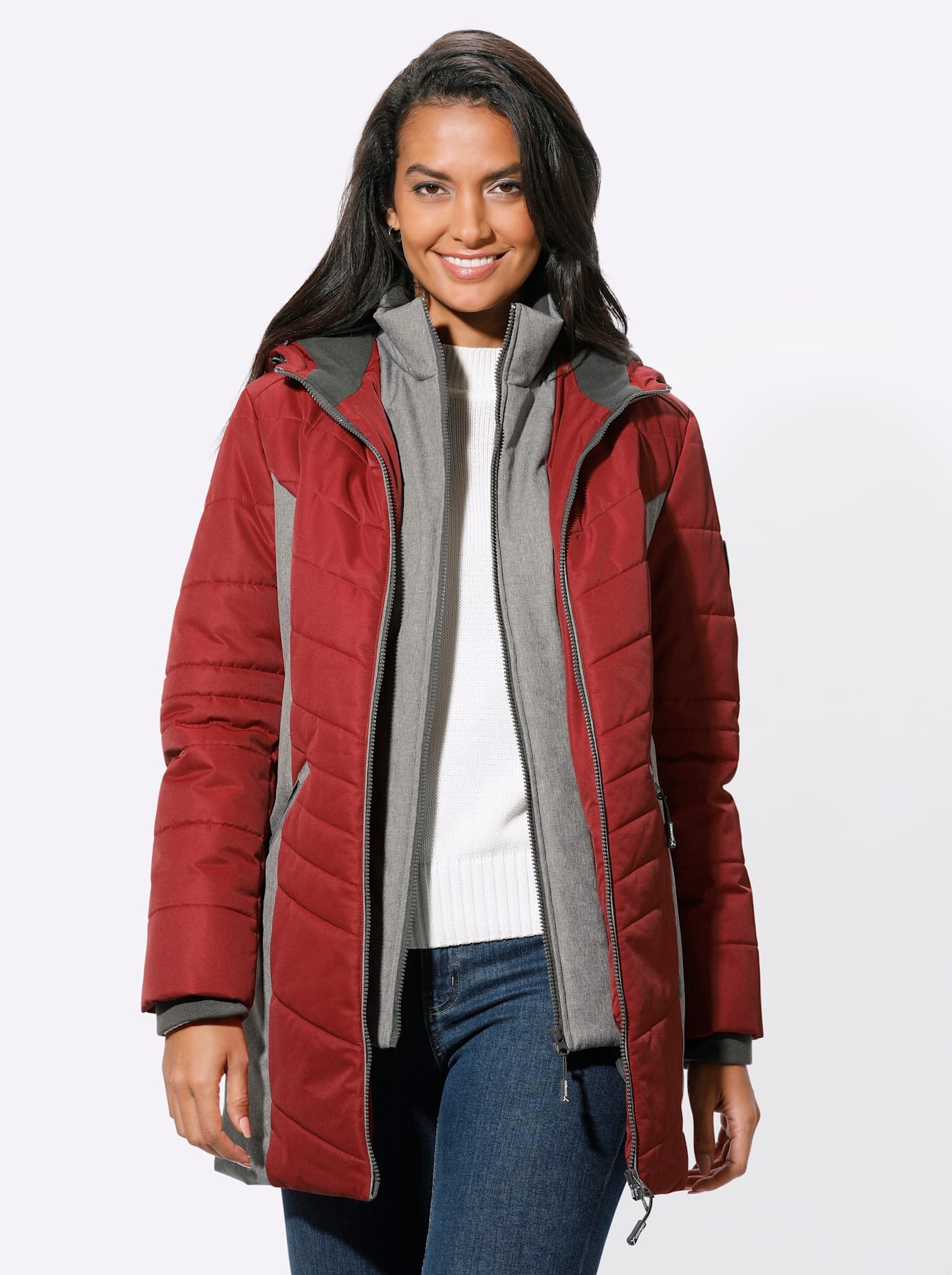 Casual Looks Langjacke, mit Kapuze