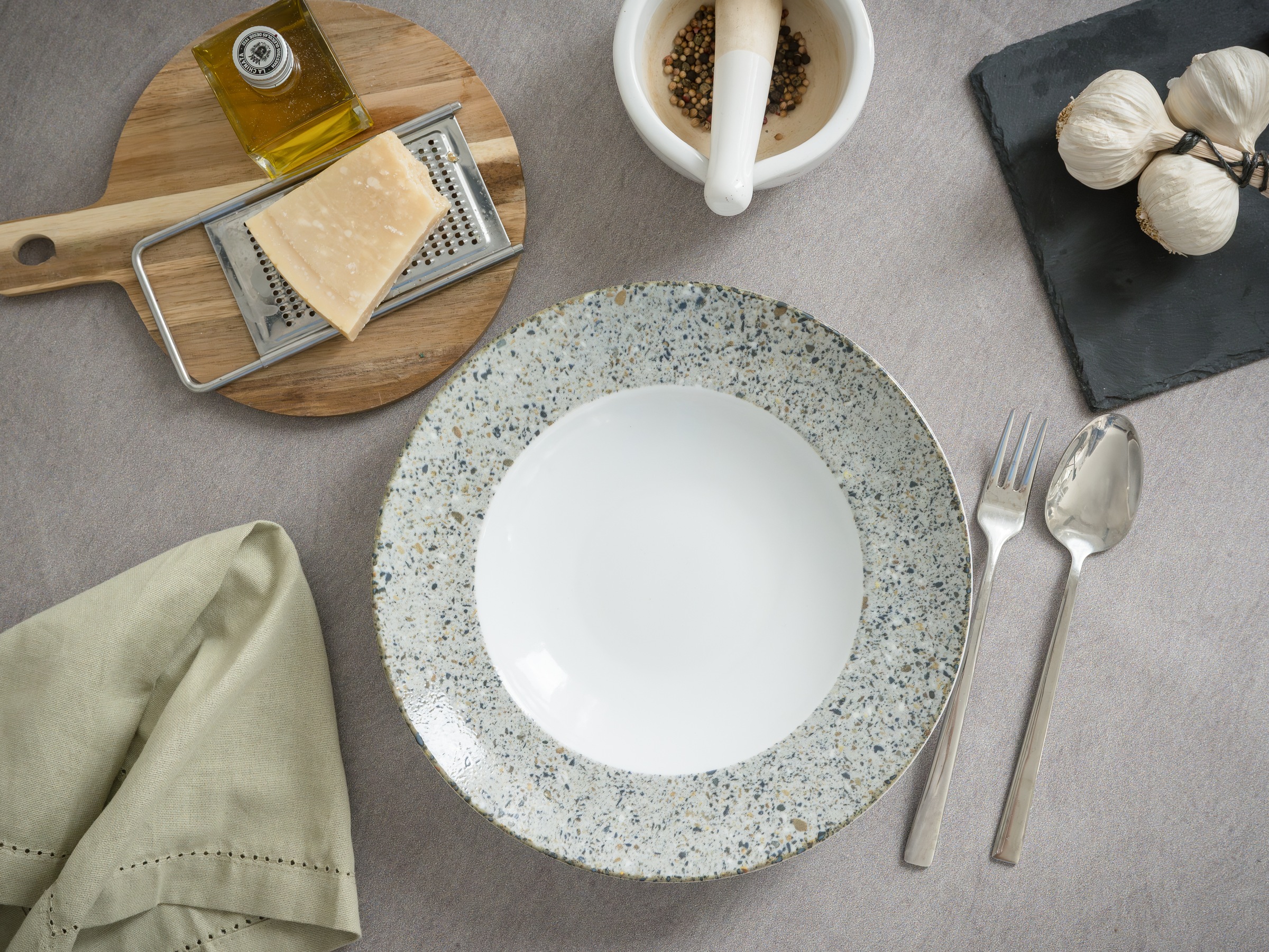 CreaTable Pastateller »Stone Collection Genua, Teller-Set, 4-tlg.« Italienische Eleganz, Vielseitig einsetzbar