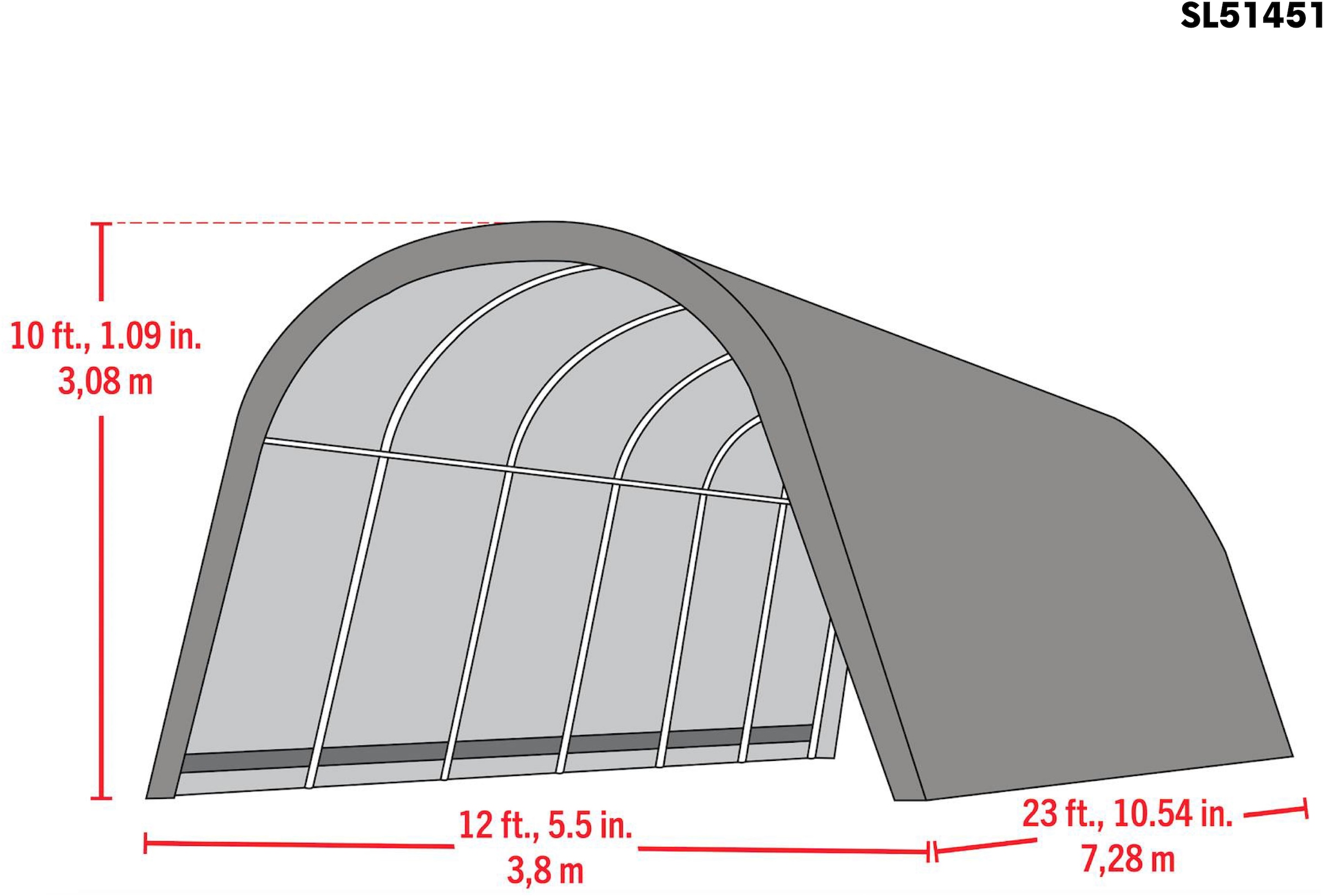 ShelterLogic Foliengerätehaus »Weidezelt, Zeltgarage, Run-In-Shed«, Grün, 730x400x300 cm