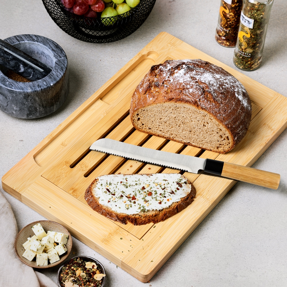KESPER® Schneidebrett »Brotschneidebrett inkl. Krümelfach« inkl. Brotmesser