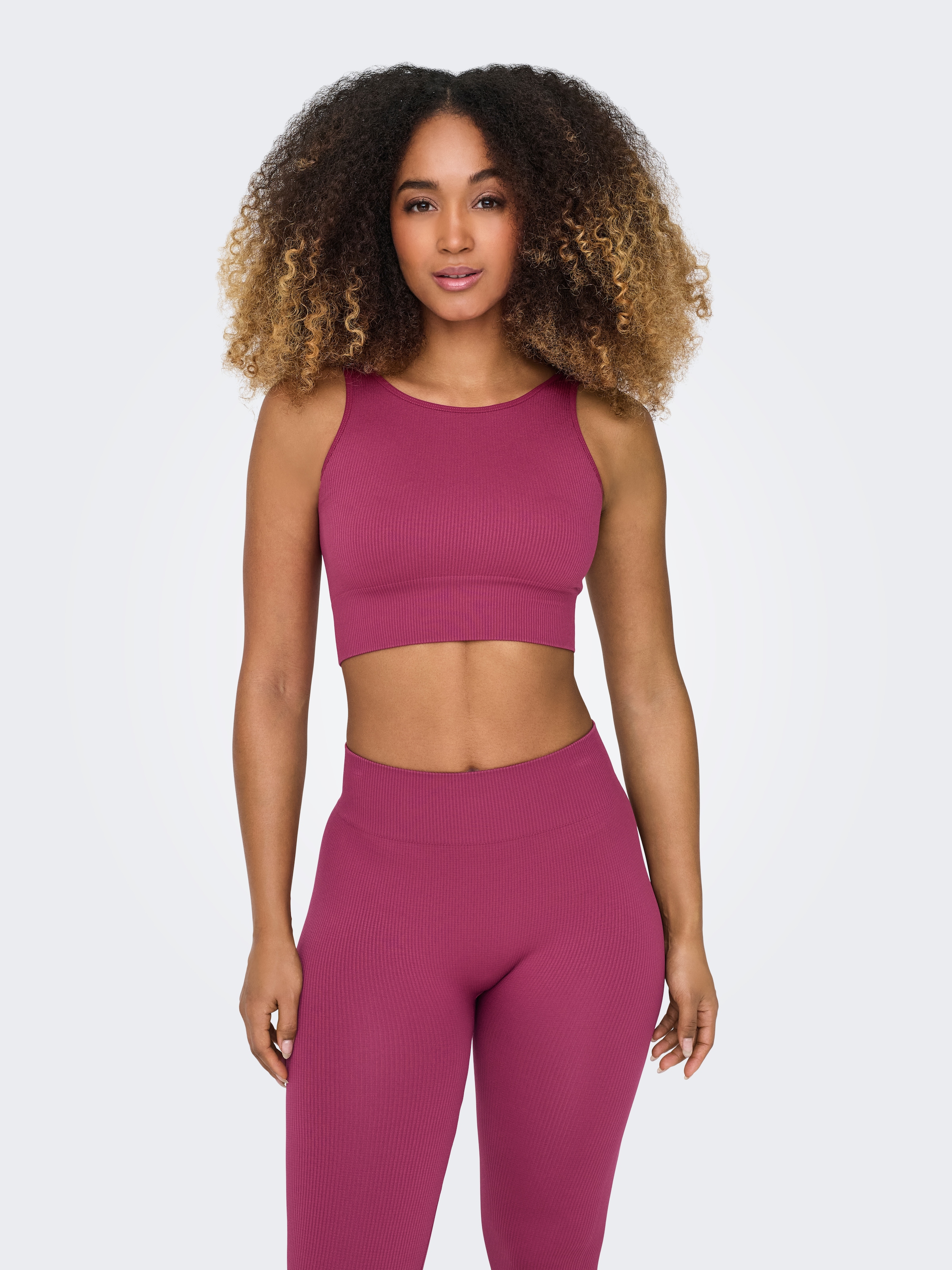 ONLY Play Trainingstop »ONPJAIA LIFE«, Cropped Fit, in feiner Rippstruktur