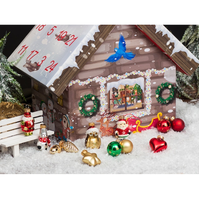 my home Adventskalender »Roana, Weihnachtsdeko«, für Erwachsene,  Adventskalender-Haus mit Minifiguren, handdekorierte Mini-Glaskugeln bei  OTTO