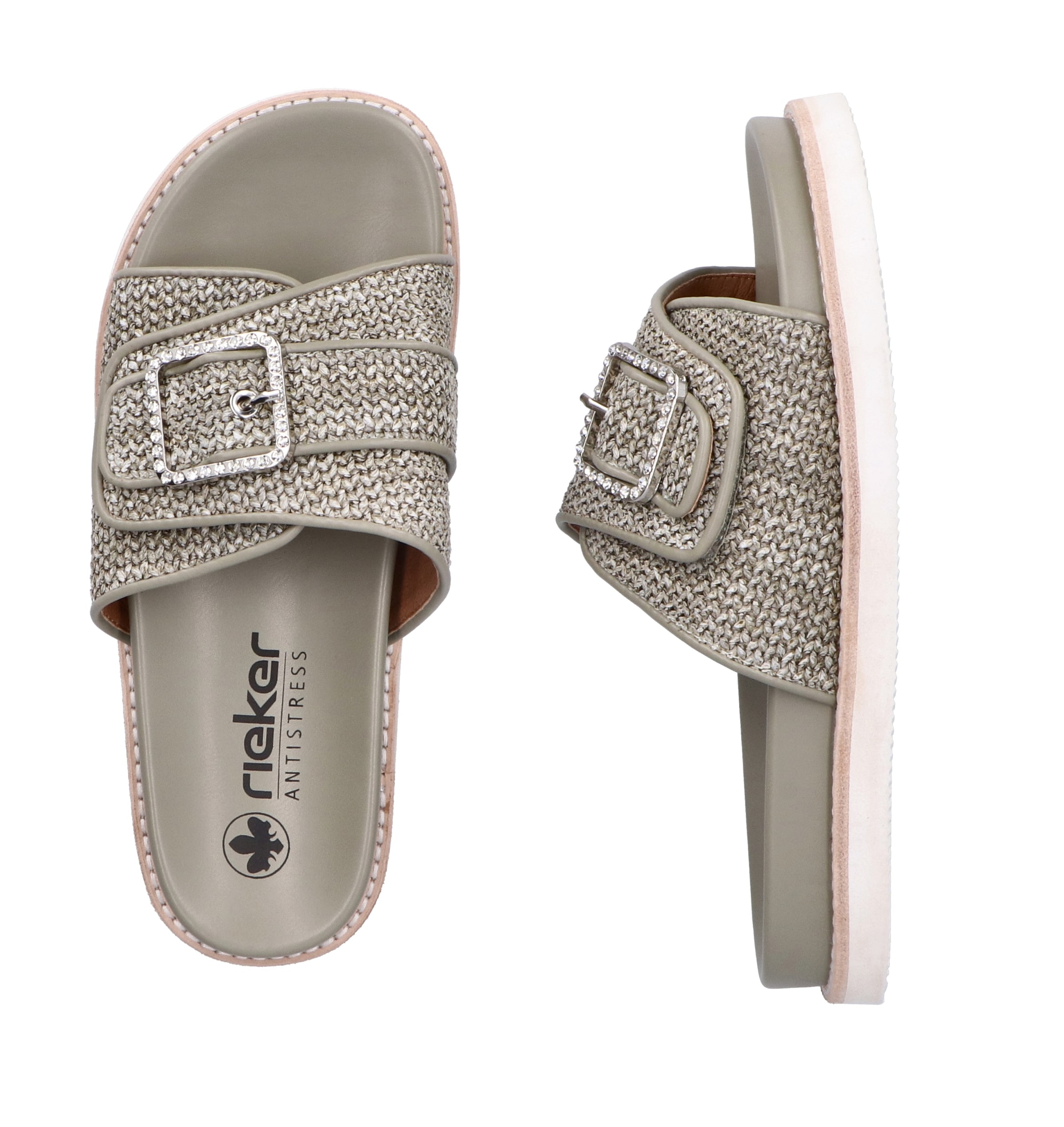 Rieker Pantolette, Sommerschuh, Strandschuh mit praktischem Klettverschluss