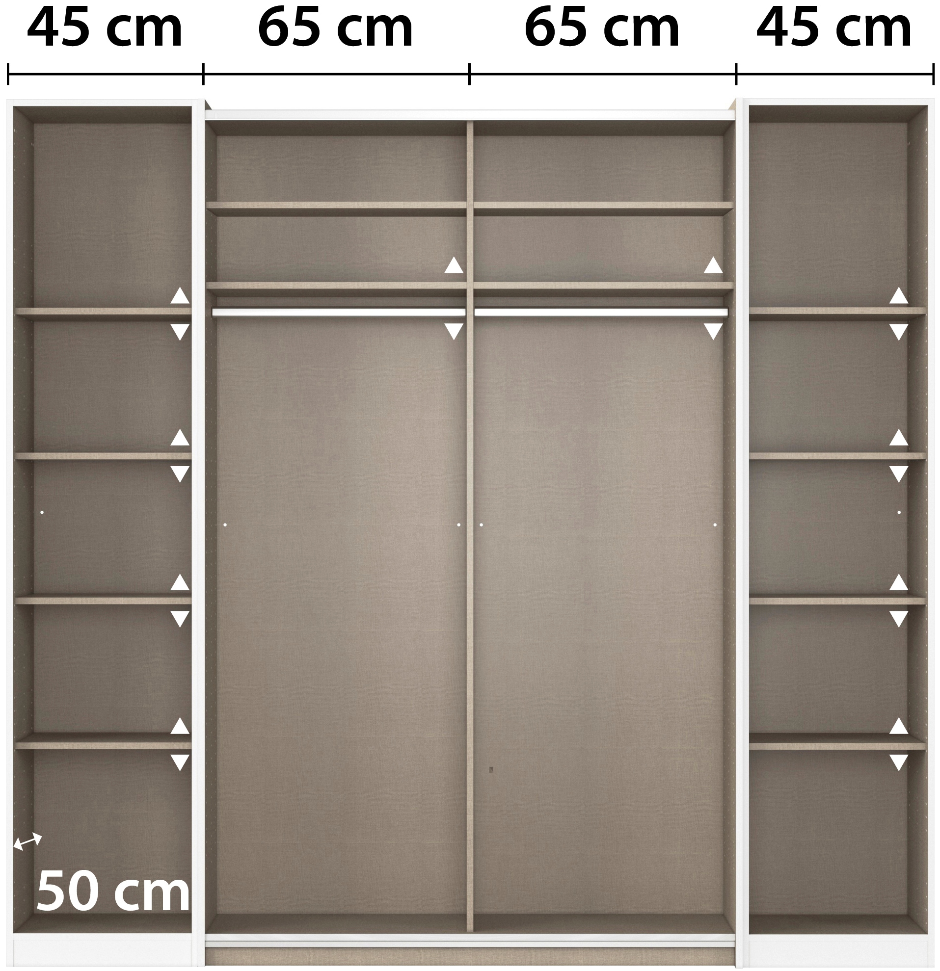 rauch Schwebetürenschrank »Kleiderschrank Drehtürenschrank Schrank Garderobe KRONACH TOPSELLER« in 3 Ausstattungen BASIC/CLASSIC/PREMIUM, Breiten 225/268/311/354 cm,  mit Dreh- und Schwebetüren und vielen Einlegeböden MADE IN GERMANY