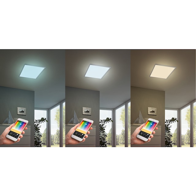 EGLO LED Panel »SALOBRENA-C«, 1 flammig-flammig, Deckenlampe 30cm, Weiß, LED  Deckenleuchte, Fernbedienung, RGB, dimmbar im OTTO Online Shop