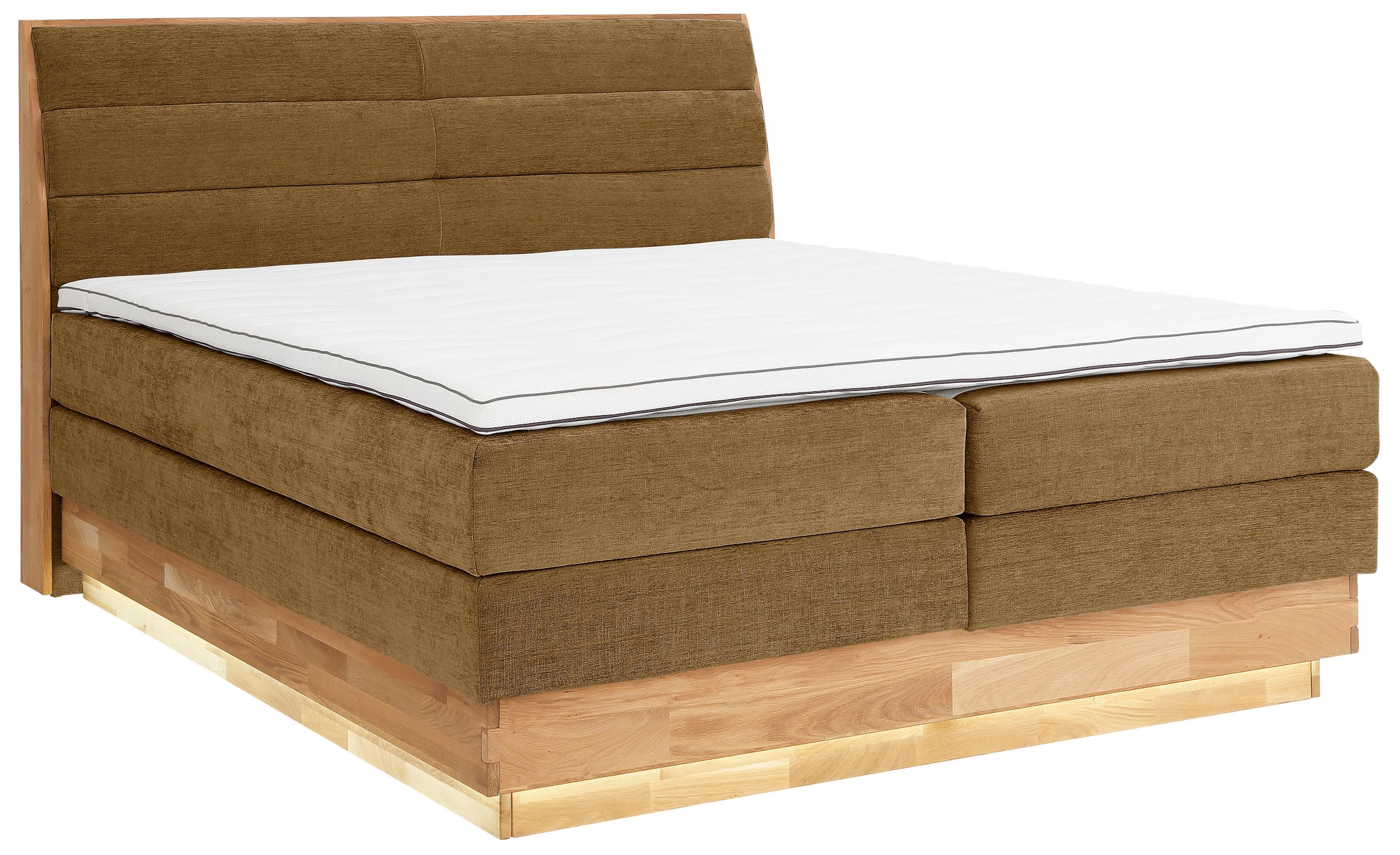 OTTO home Boxspringbett »JENNA in verschiedenen Farben und Breiten erhältlich« LED-Beleuchtung, mit zertifizierten, recycelten Bezugsstoffen