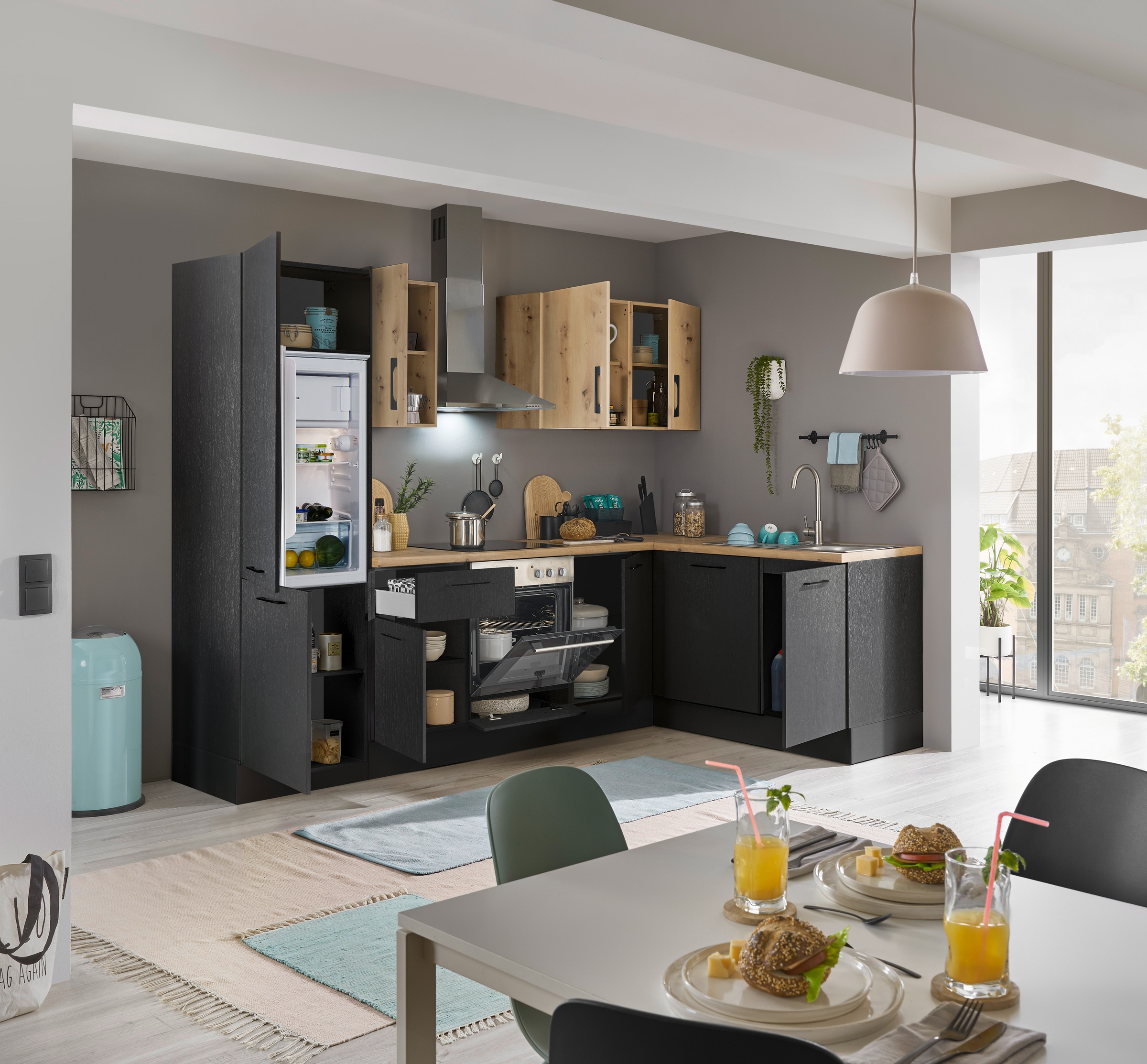 BASIC by Balculina Winkelküche »Turin« Stellbreite 280x175 cm, wahlweise mit E-Geräten