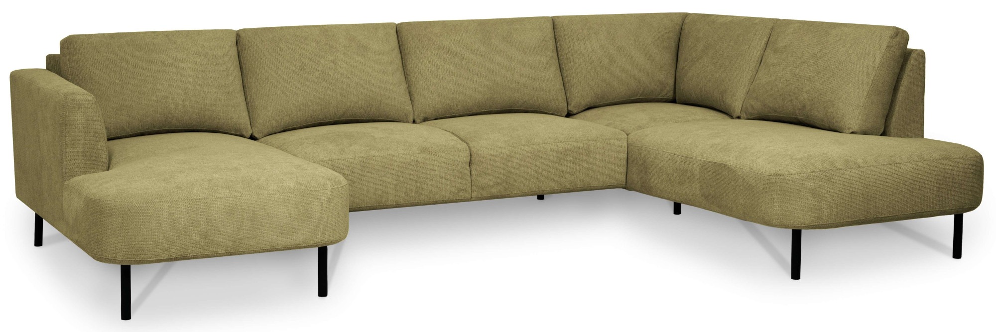 Places of Style Wohnlandschaft »Cesola«, in weichem Chenille-Stoff, Breite 327 cm, mit schwarzen Metallfüßen