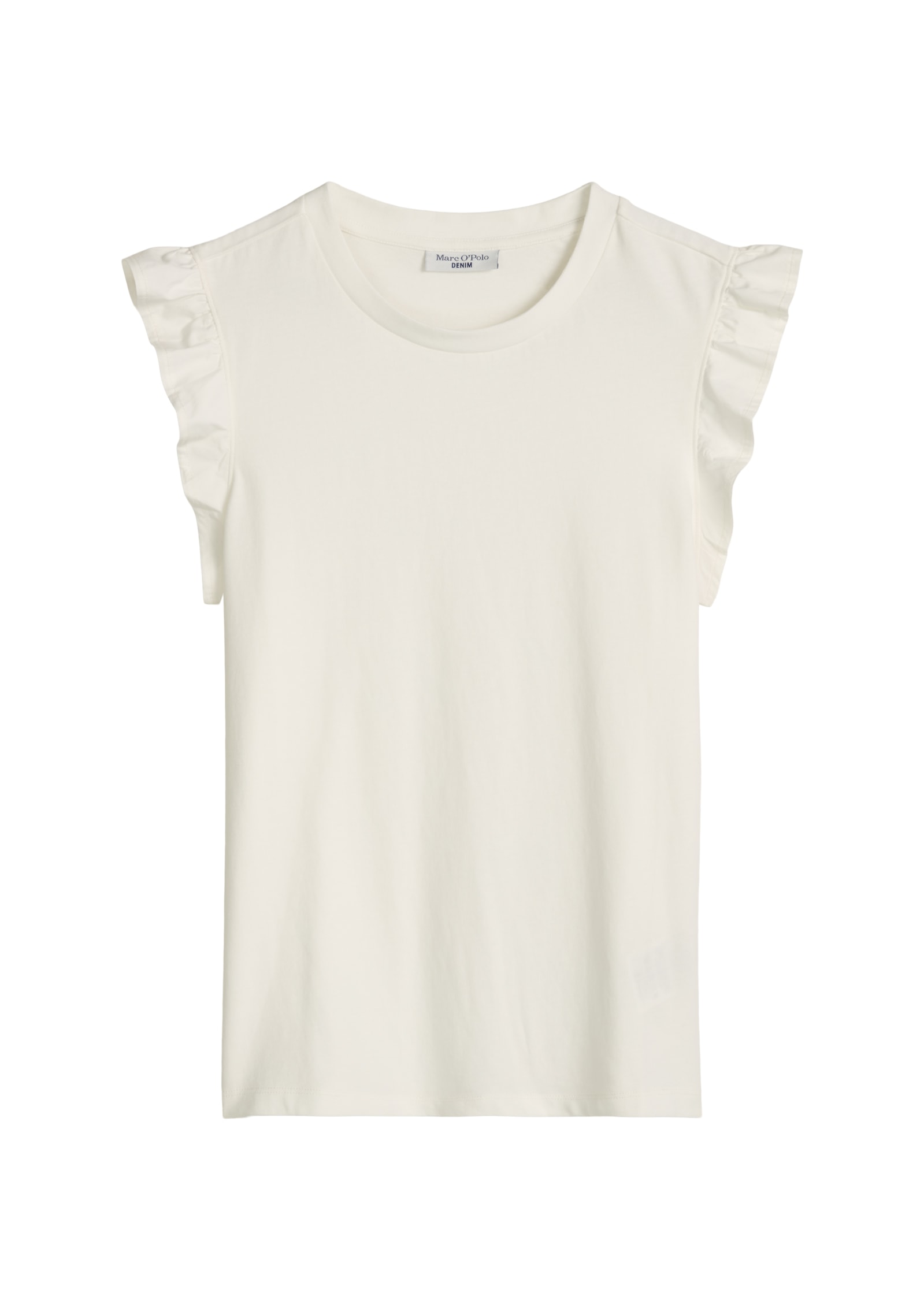 Marc O'Polo DENIM Shirttop Volant-Ärmel, regular fit aus Material-Mix