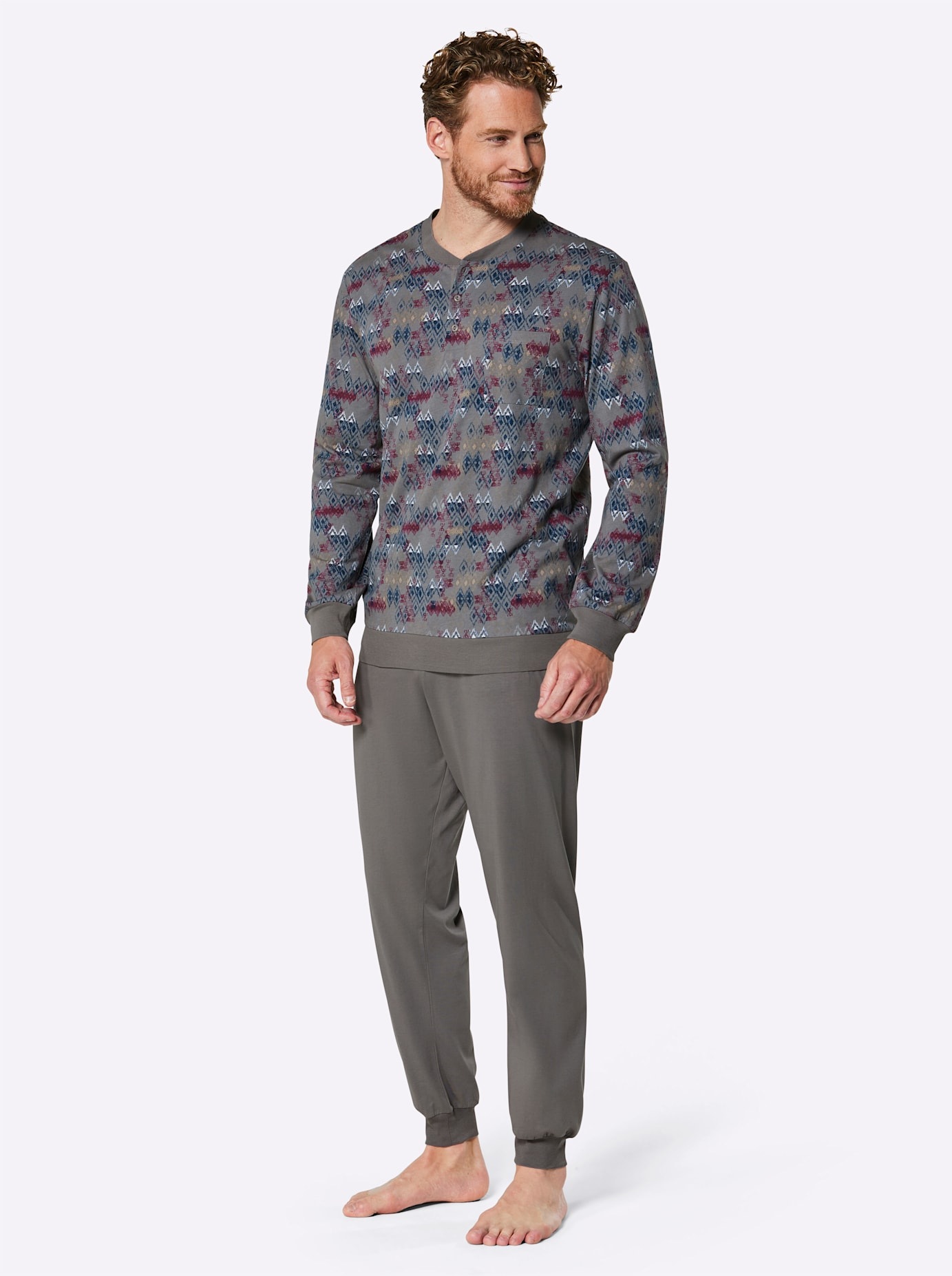 Kings Club Herren Schlafanzug in grau, Größe 48/50