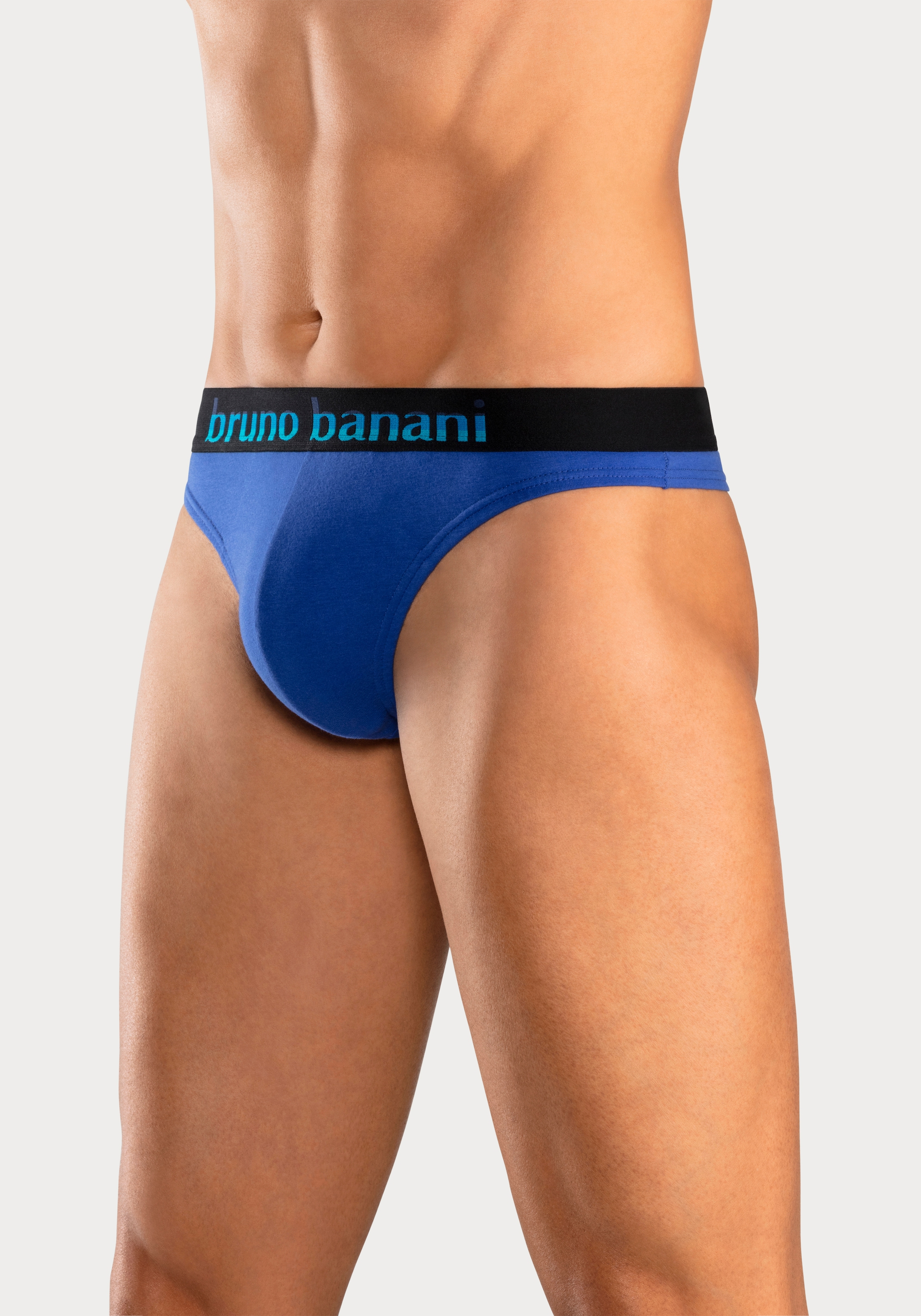 Bruno Banani String, (Packung, 5 St.), mit Streifen Logo Webbund