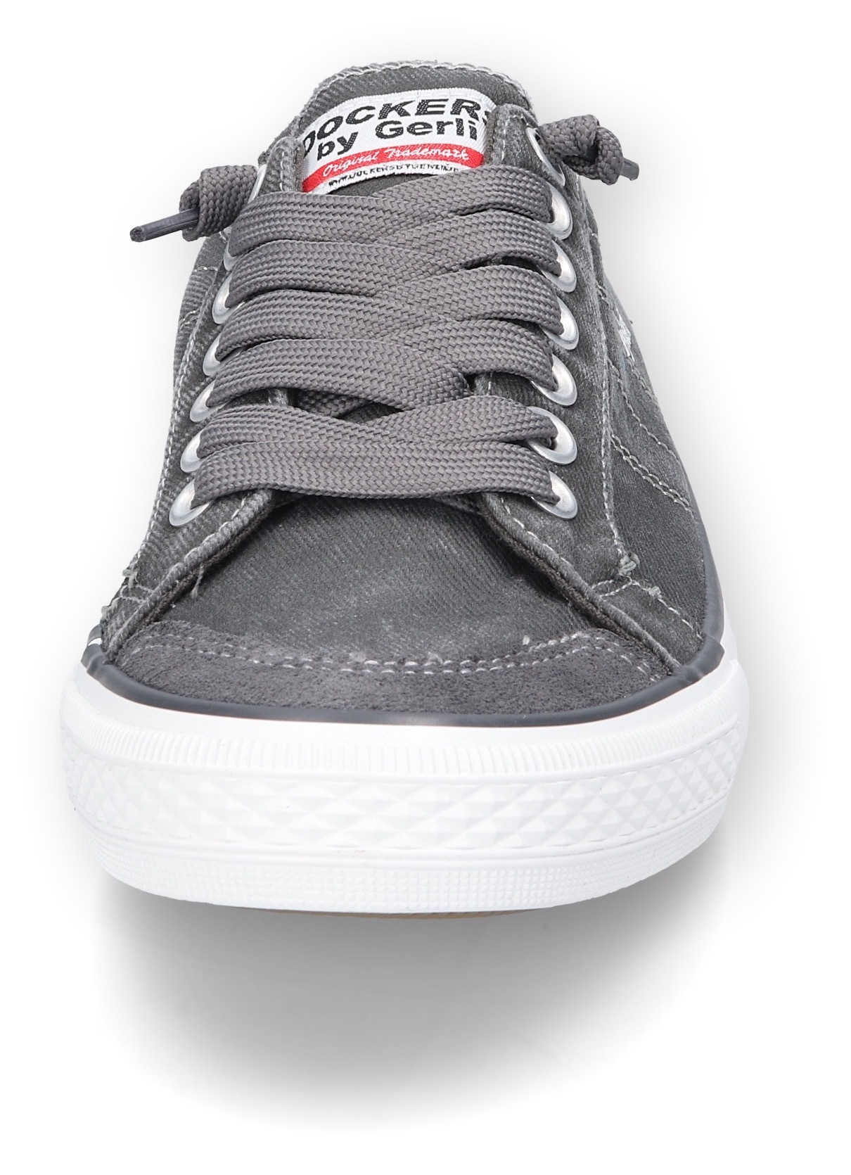 Dockers by Gerli Slip-On Sneaker, Freizeitschuh, Retro Sneaker, Fake Schnürung, in cooler Jeansoptik