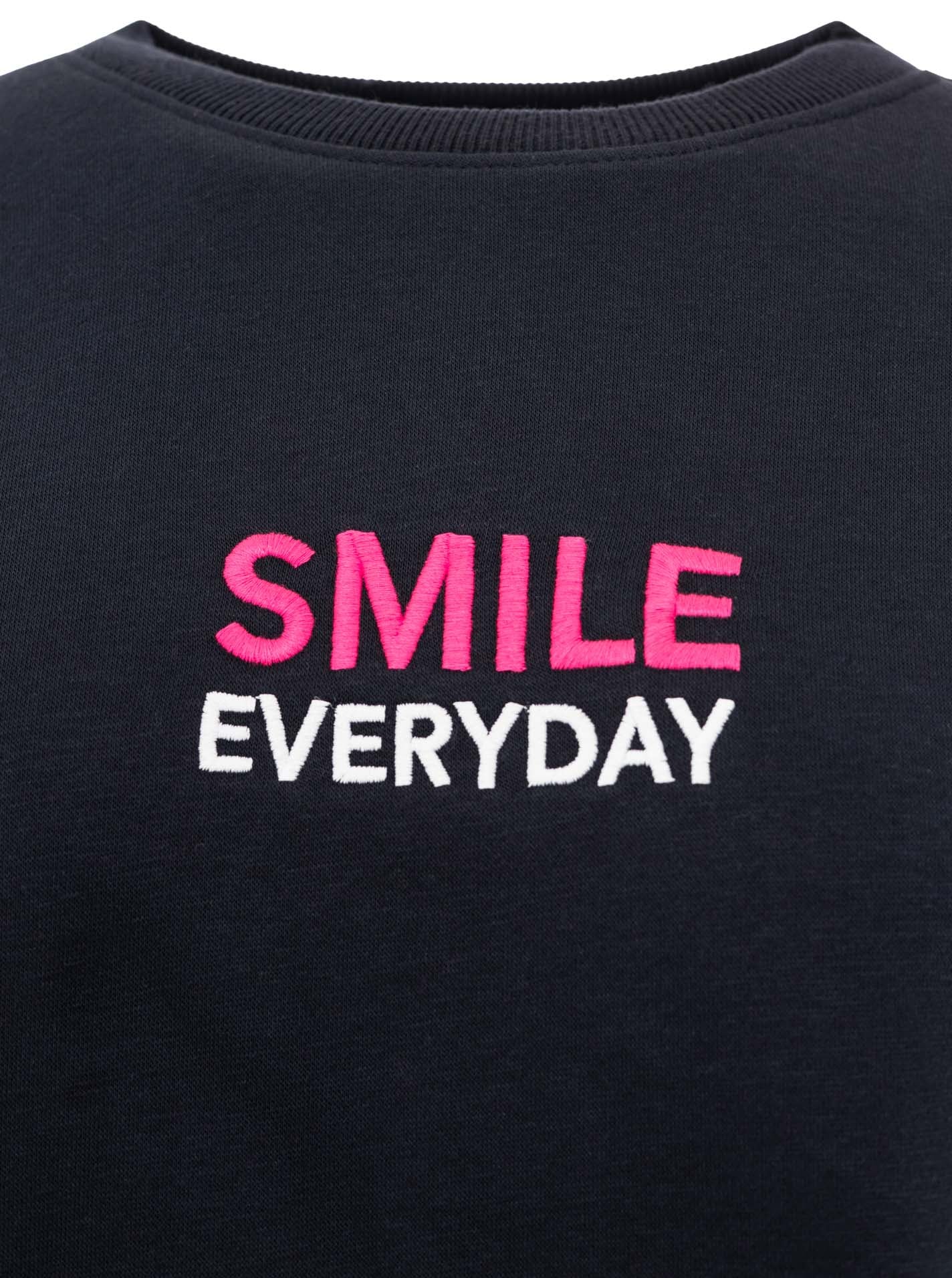 Zwillingsherz Sweatshirt »"SMILE"«, Mini Me Style, gestreifte Bündchen, Smile Print vorne und am Rücken
