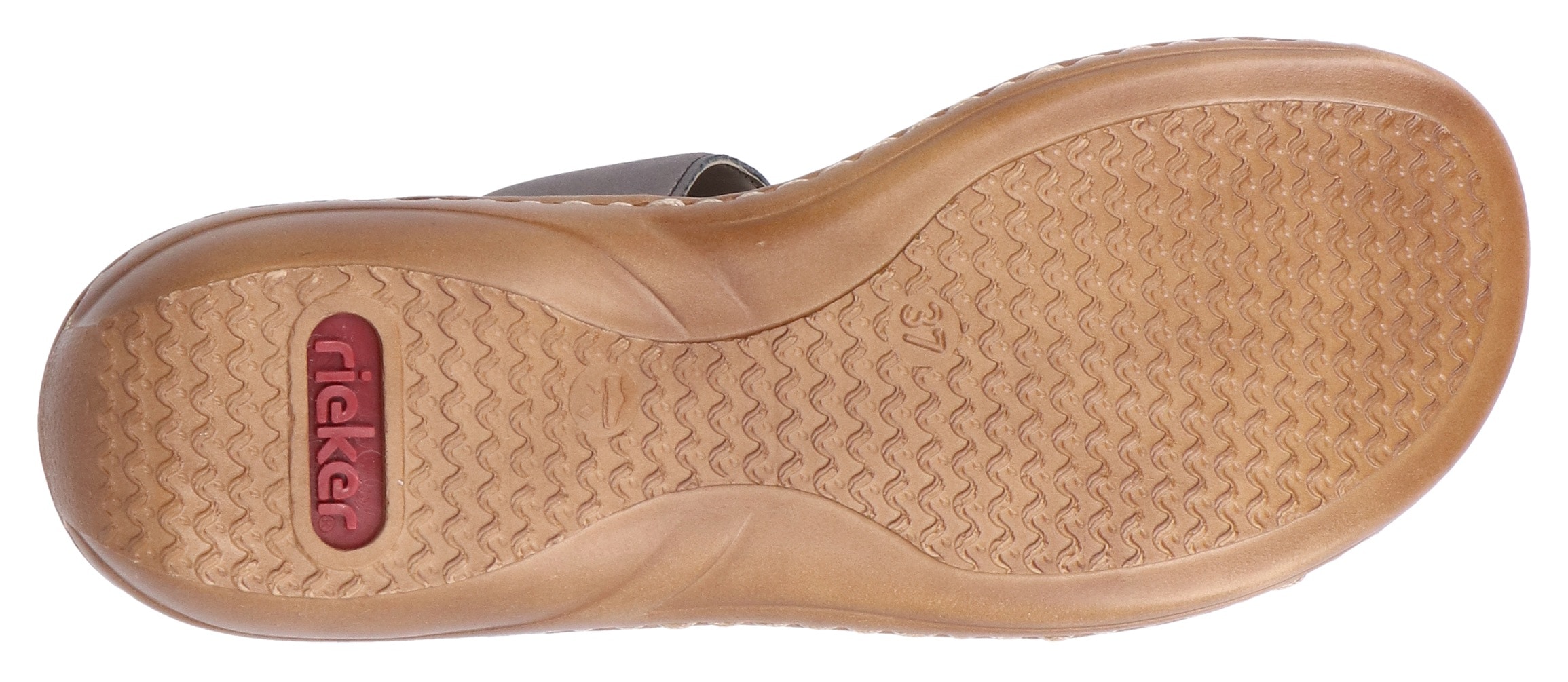 Rieker Pantolette, Keilabsatz, Sommerschuh, Schlappen Mit Schmuck-Applikation