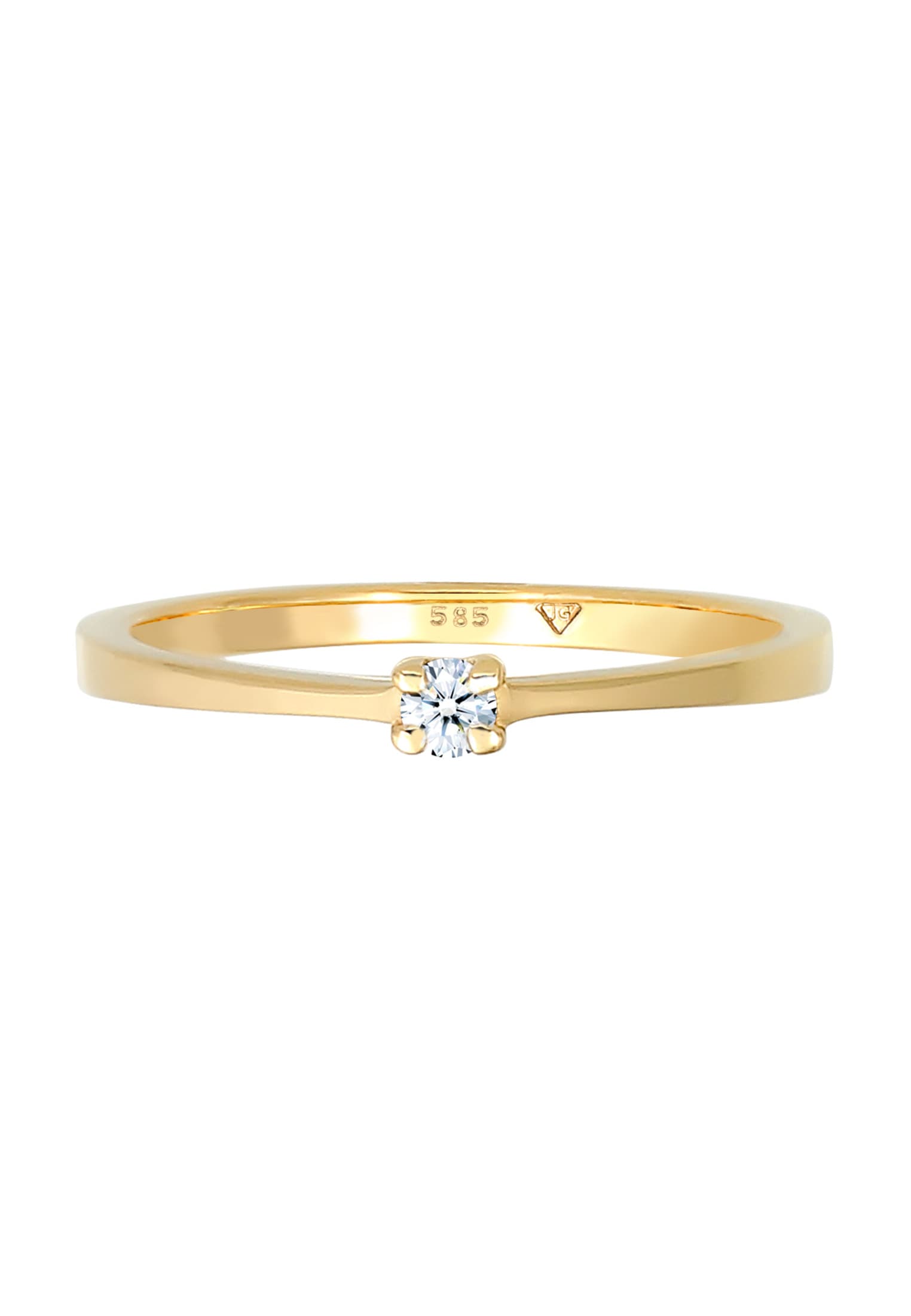 Elli DIAMONDS Verlobungsring »Ring Diamant Weiß Brillantschliff (0.11 ct) 585 Gelbgold«