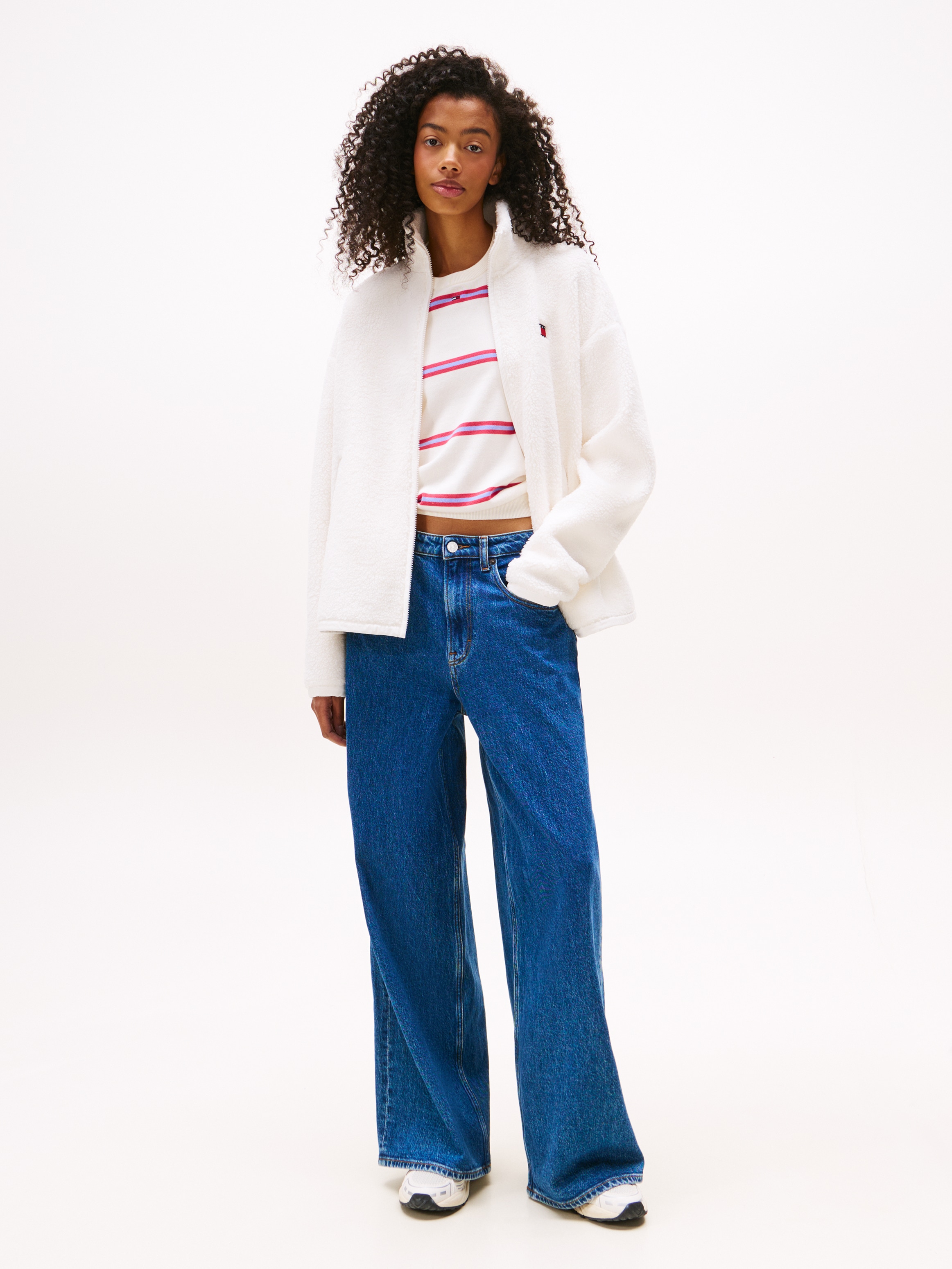 Tommy Jeans Sweatjacke »TJW ZIP THROUGH BADGE TEDDY«