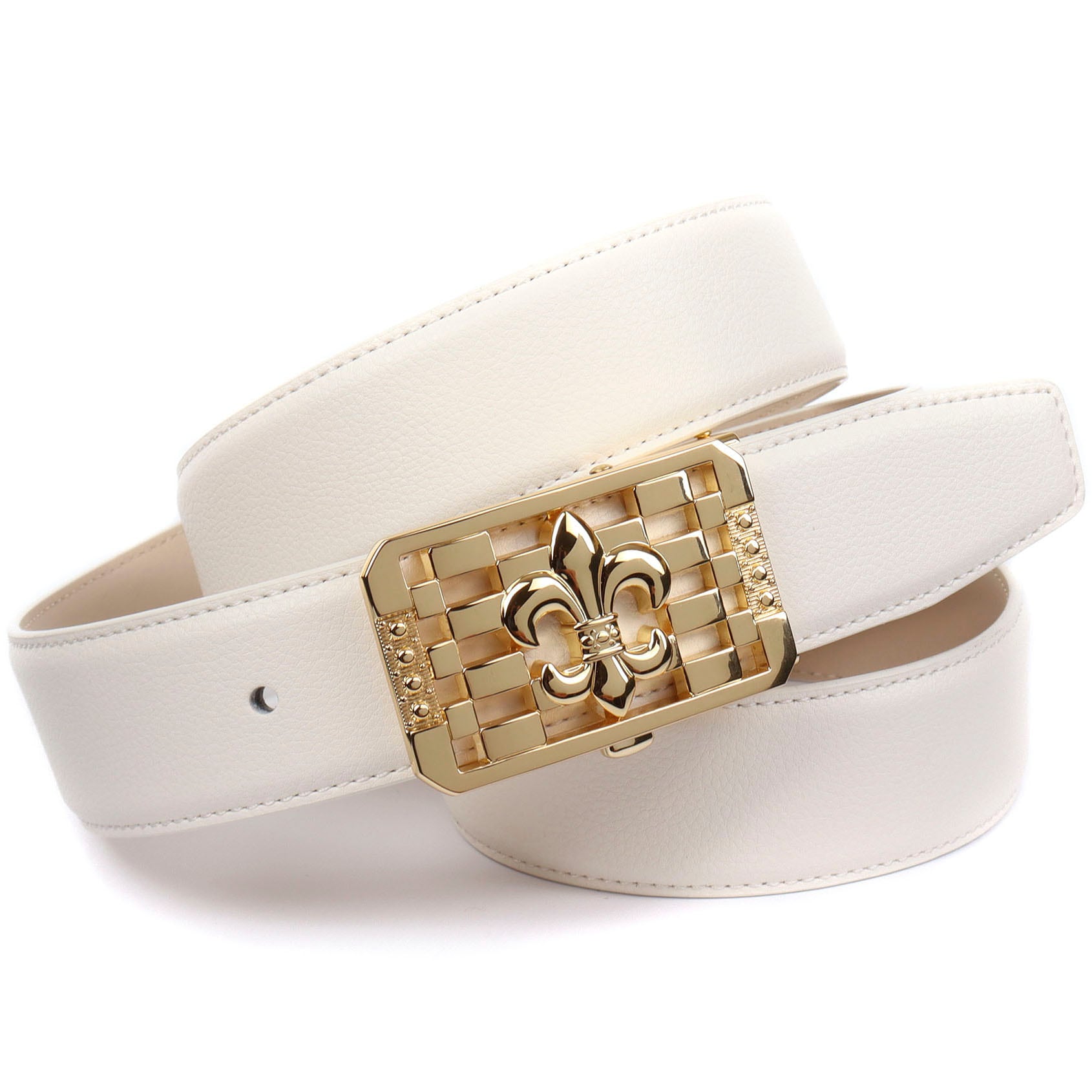 Anthoni Crown Ledergürtel, Glattleder Schließenoberfläche, im Shop Online Hochpolierte goldfarbene OTTO