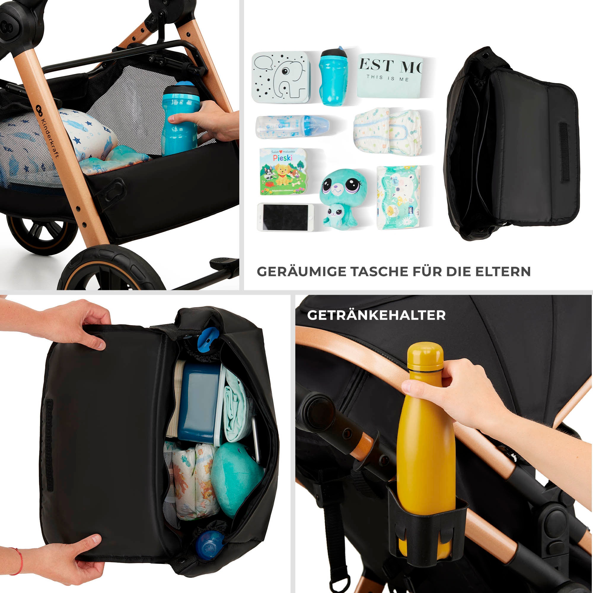 Kinderkraft Kombi-Kinderwagen »ESME 3IN1« 25 kg inkl. Babyschale MINK PRO 2 i-Size (40–87 cm)