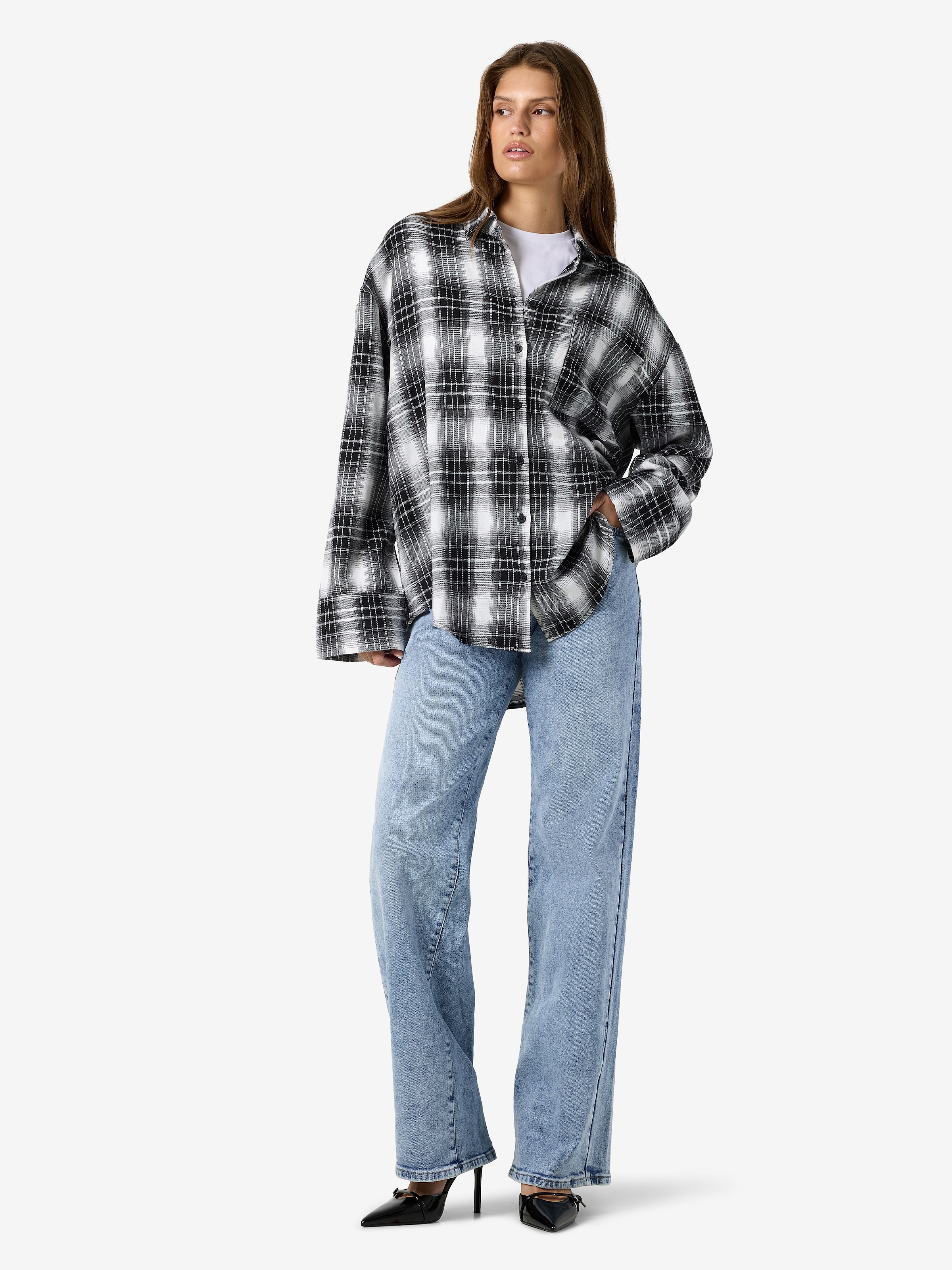 Noisy may Karobluse »NMZOE L/S CHECK SHIRT WVN NOOS« Baumwollmischung