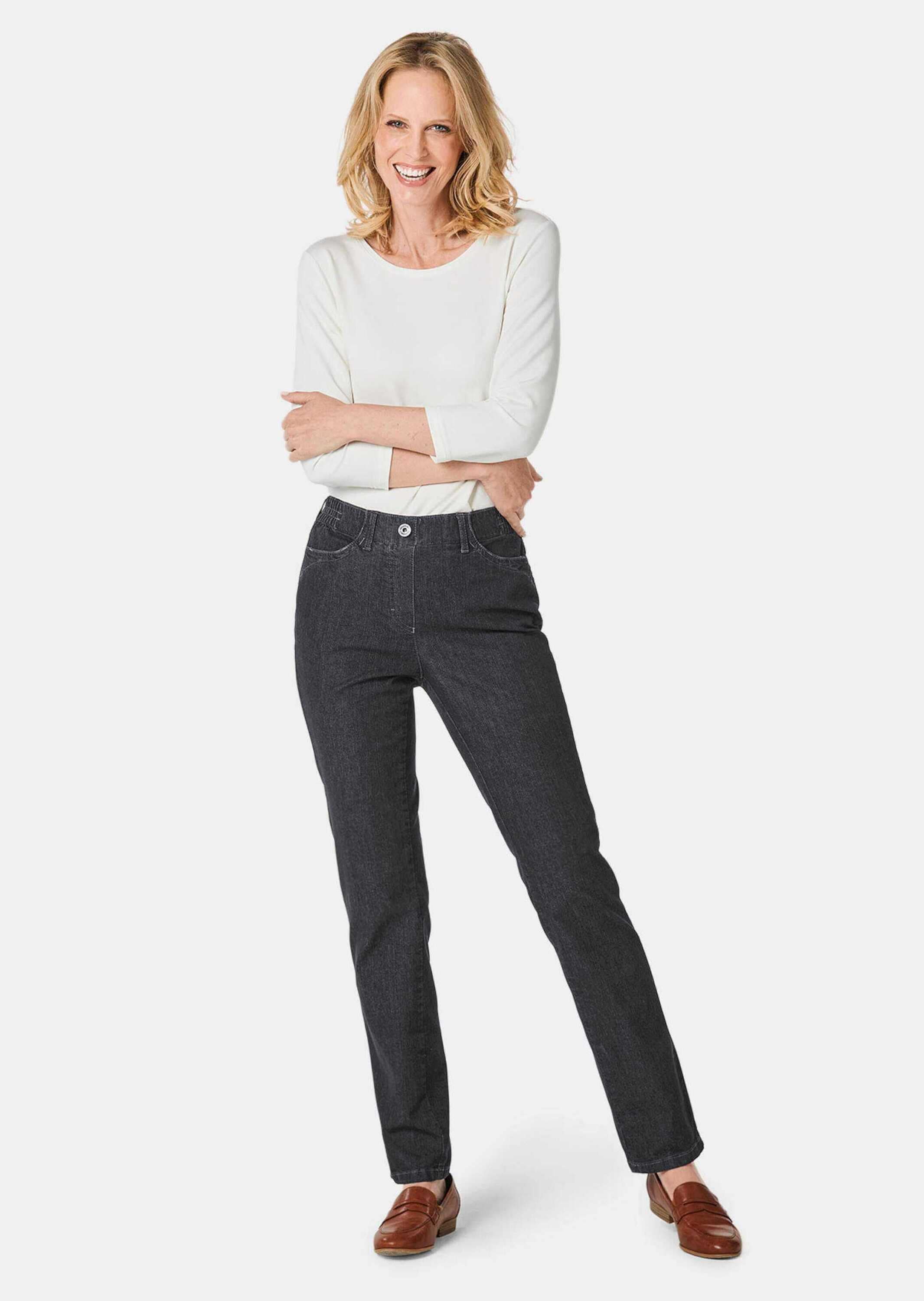 GOLDNER Regular-fit-Jeans »Edel geschmückte Jeansschlupfhose MARTHA«