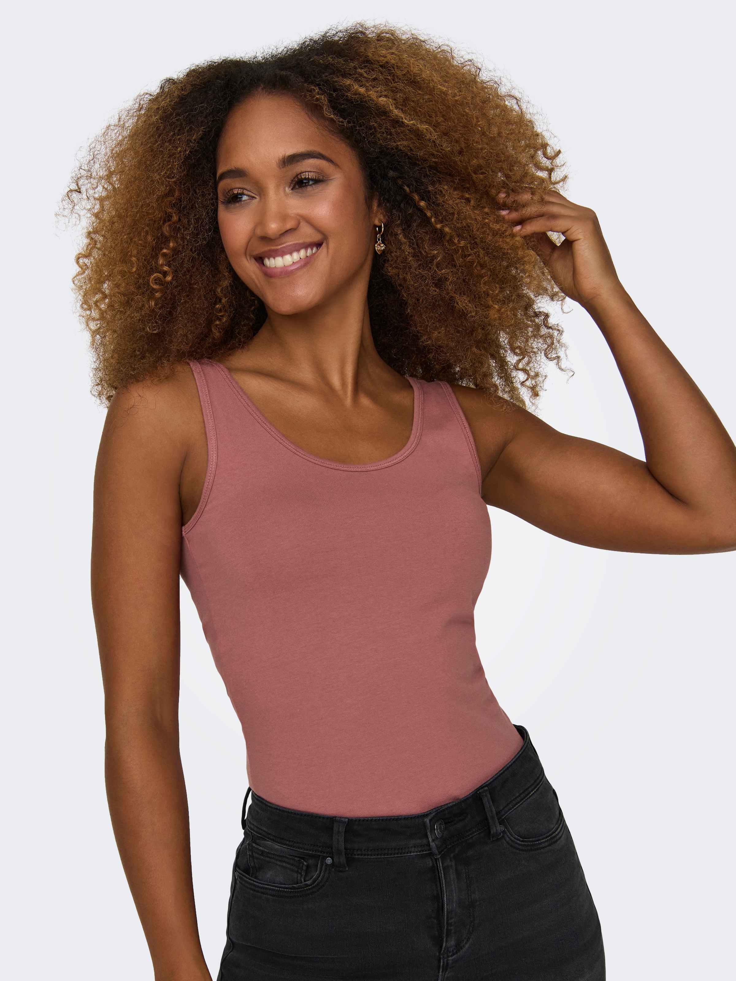 ONLY Tanktop »ONLLIVE – Slim-Fit Tanktops mit Stretch für optimalen Sitz« Packung, 2er-Pack, 2 Stk. slim fit, casual, Jersey, Baumwollmischung, Rundhals