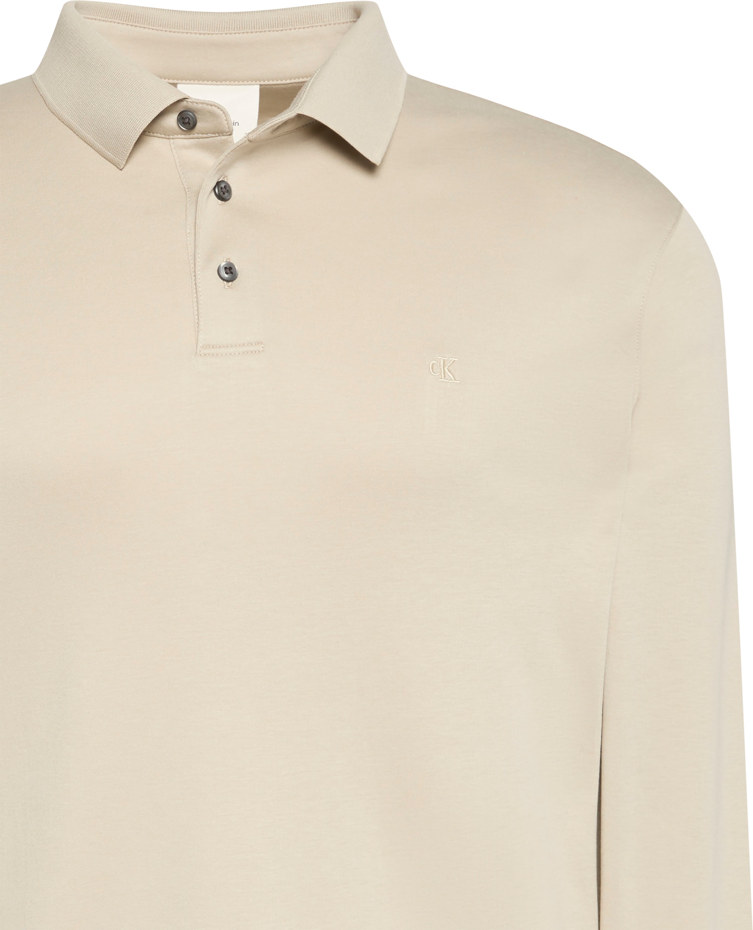 Calvin Klein Langarm-Poloshirt »LS SUPIMA COTTON SOLID POLO« regular fit mit Rundhalsausschnitt