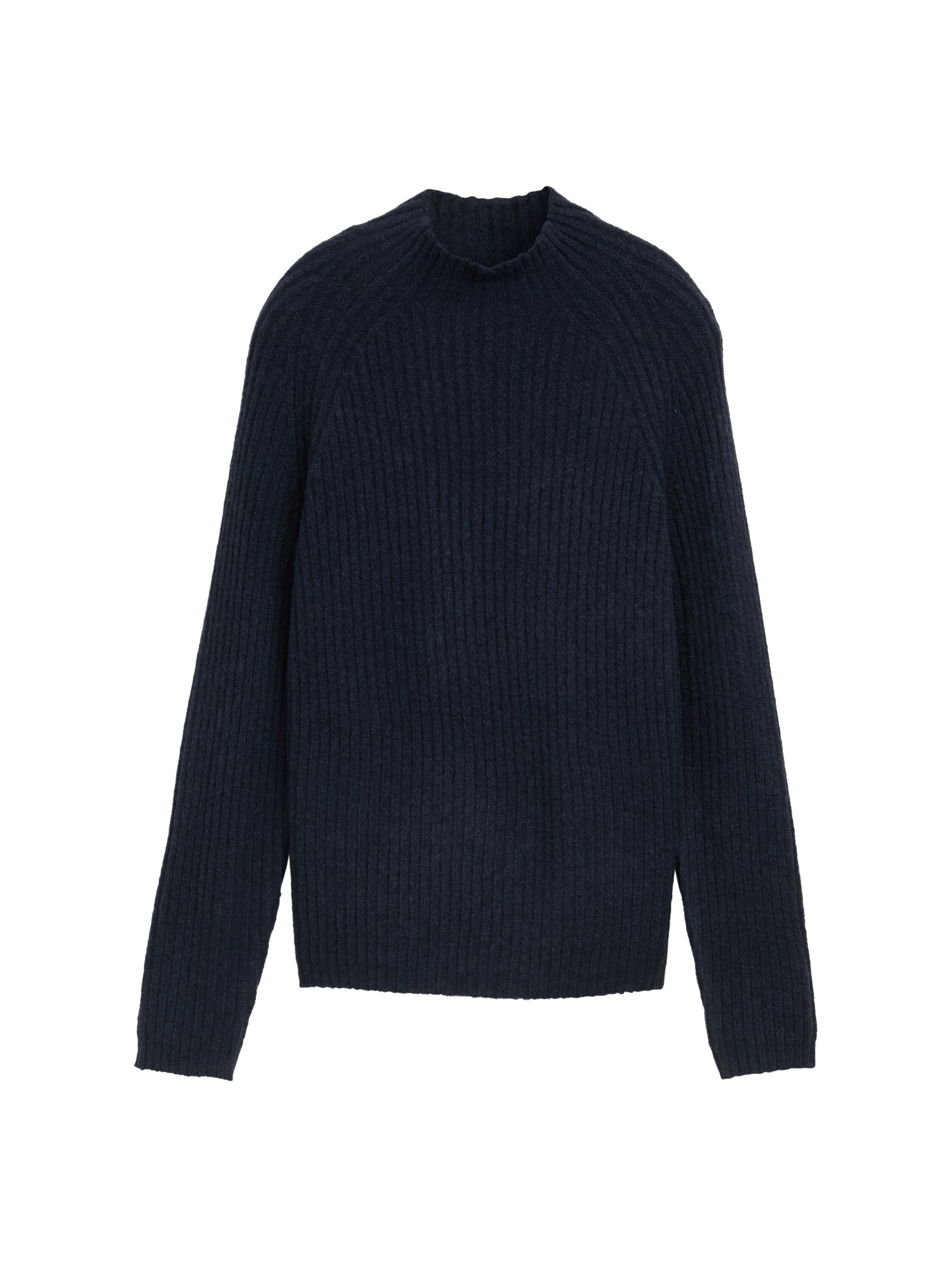 TOM TAILOR Denim V-Ausschnitt-Pullover mit Stehkragen