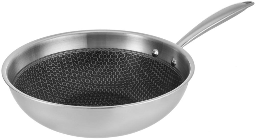 Wok »Achird tiefe Pfanne aus Tri-Ply (Edelstahl + Aluminium + Edelstahl)«, Edelstahl...