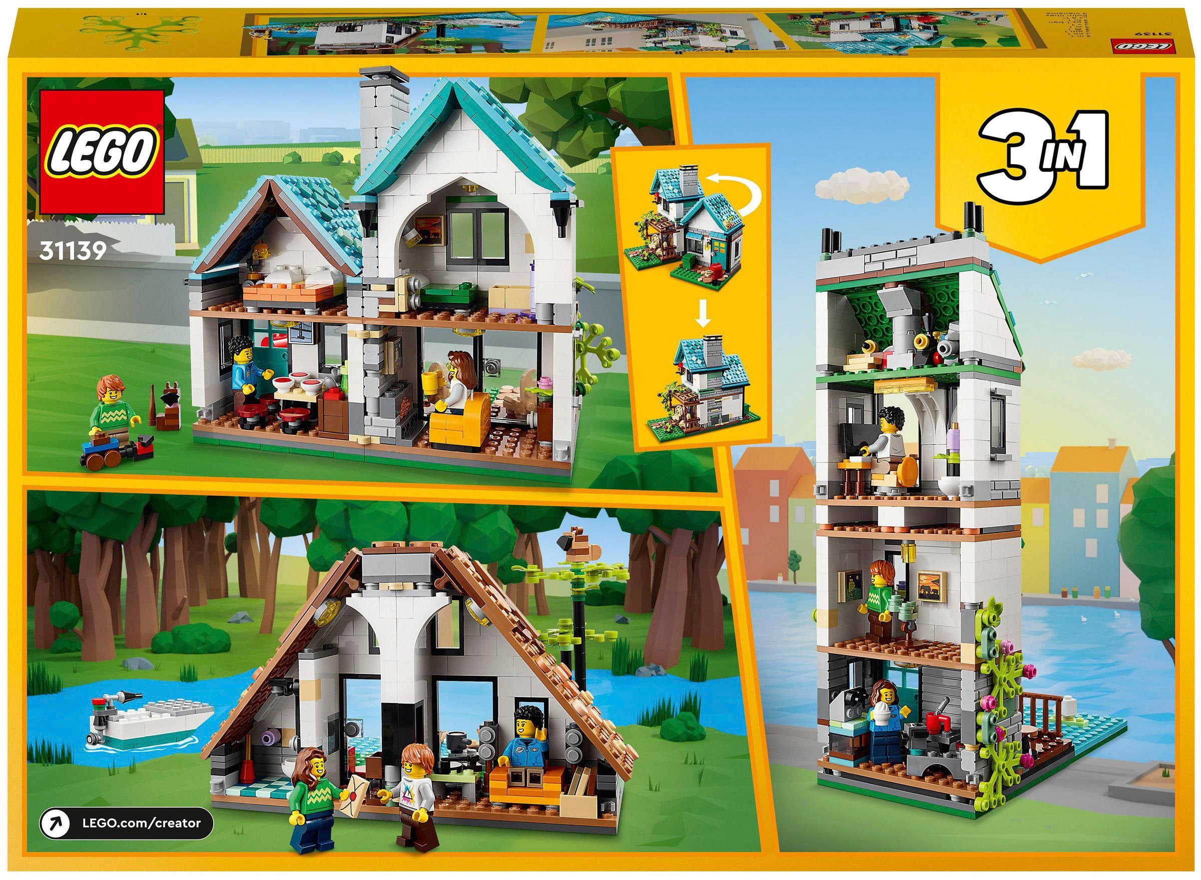 LEGO® Konstruktionsspielsteine »Gemütliches Haus (31139), LEGO® Creator 3in1«, (808 St.), Exklusives Set