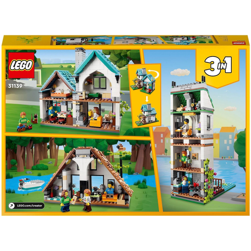 LEGO® Konstruktionsspielsteine »Gemütliches Haus (31139), LEGO® Creator 3in1«, (808 St.)