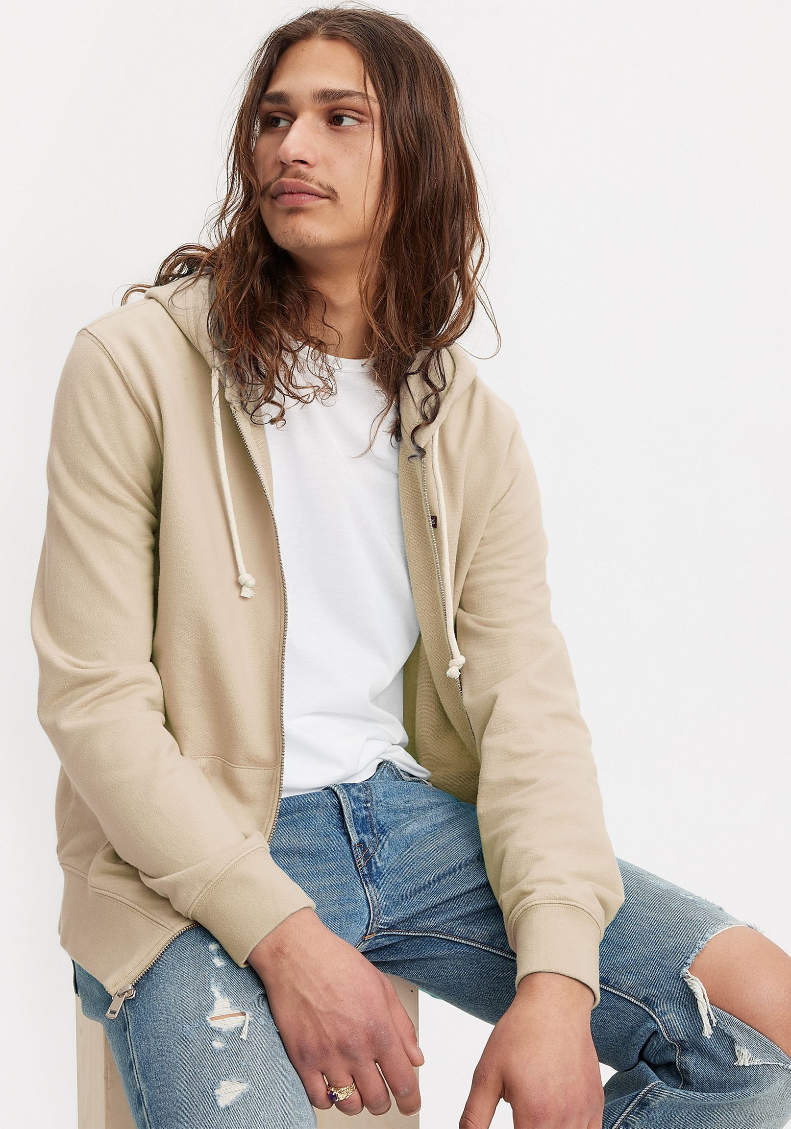 Levi's® Kapuzensweatjacke »NEW ORIGINAL ZIP UP« mit Logo-Stickerei und Kängurutasche