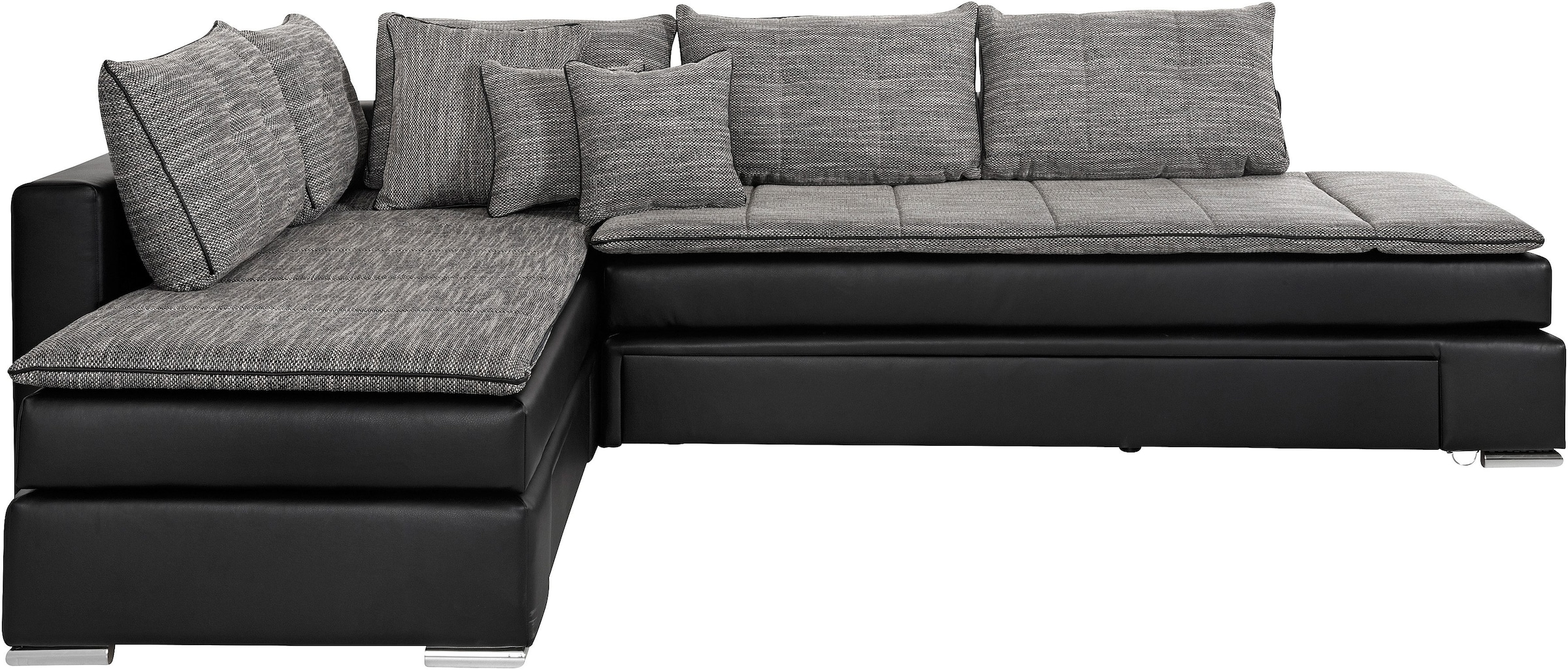 INOSIGN Ecksofa »Boxspringbett Night & Day L-Form mit Dauer-Schlaffunktion o. Armlehnen«, mit Boxspring-Bettfunktion 164x200 cm und Bettkasten, Dauerschläfer!
